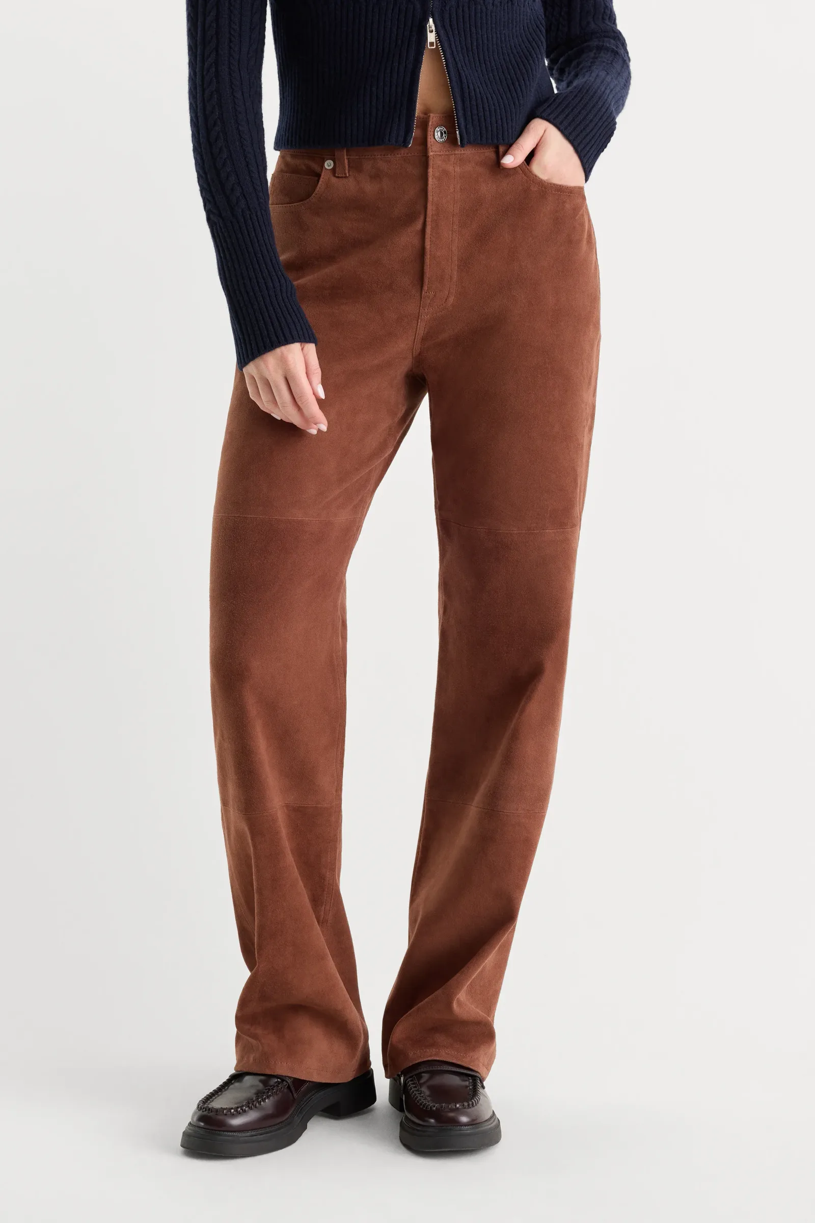 Suede Good True Straight Pant – Cafe Clay
