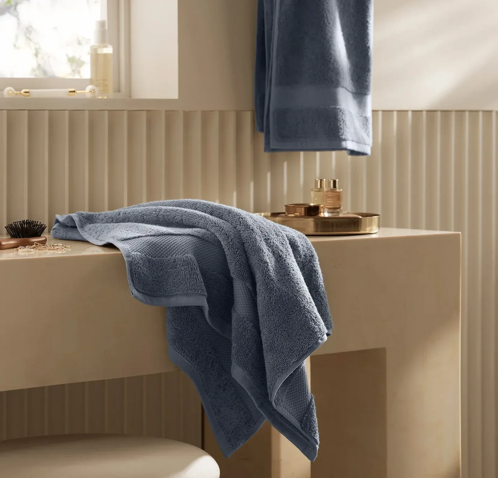 Plush Hand Towels (Pair) – Mineral (Personalized)
