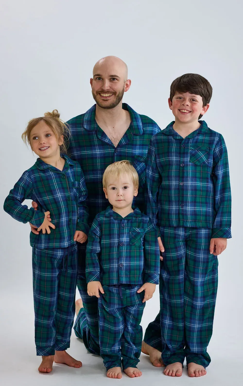 Heritage Plaid Button-Front Matching Daddy & Me Pajamas