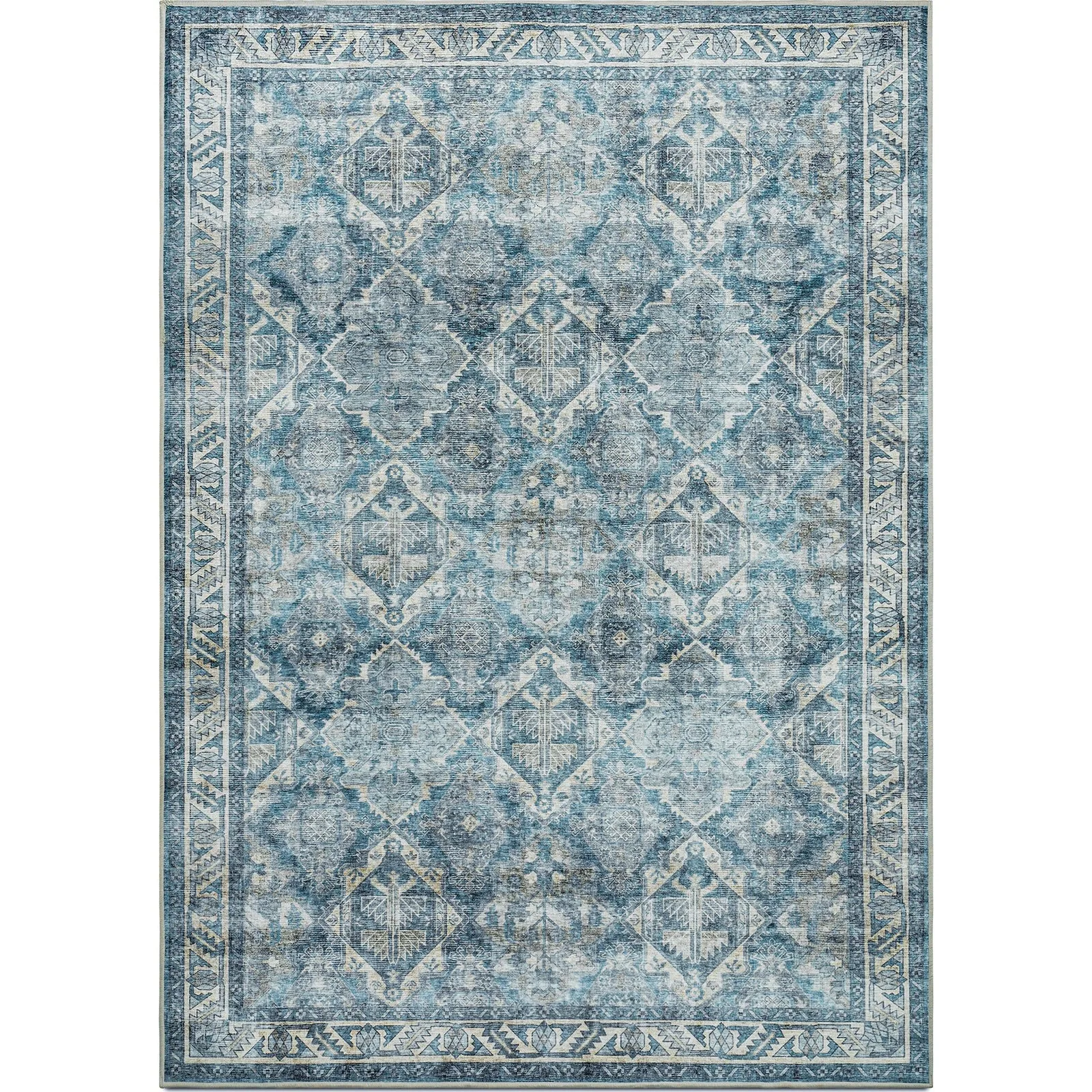 Maya – Ocean/Beige (Rug Cover)