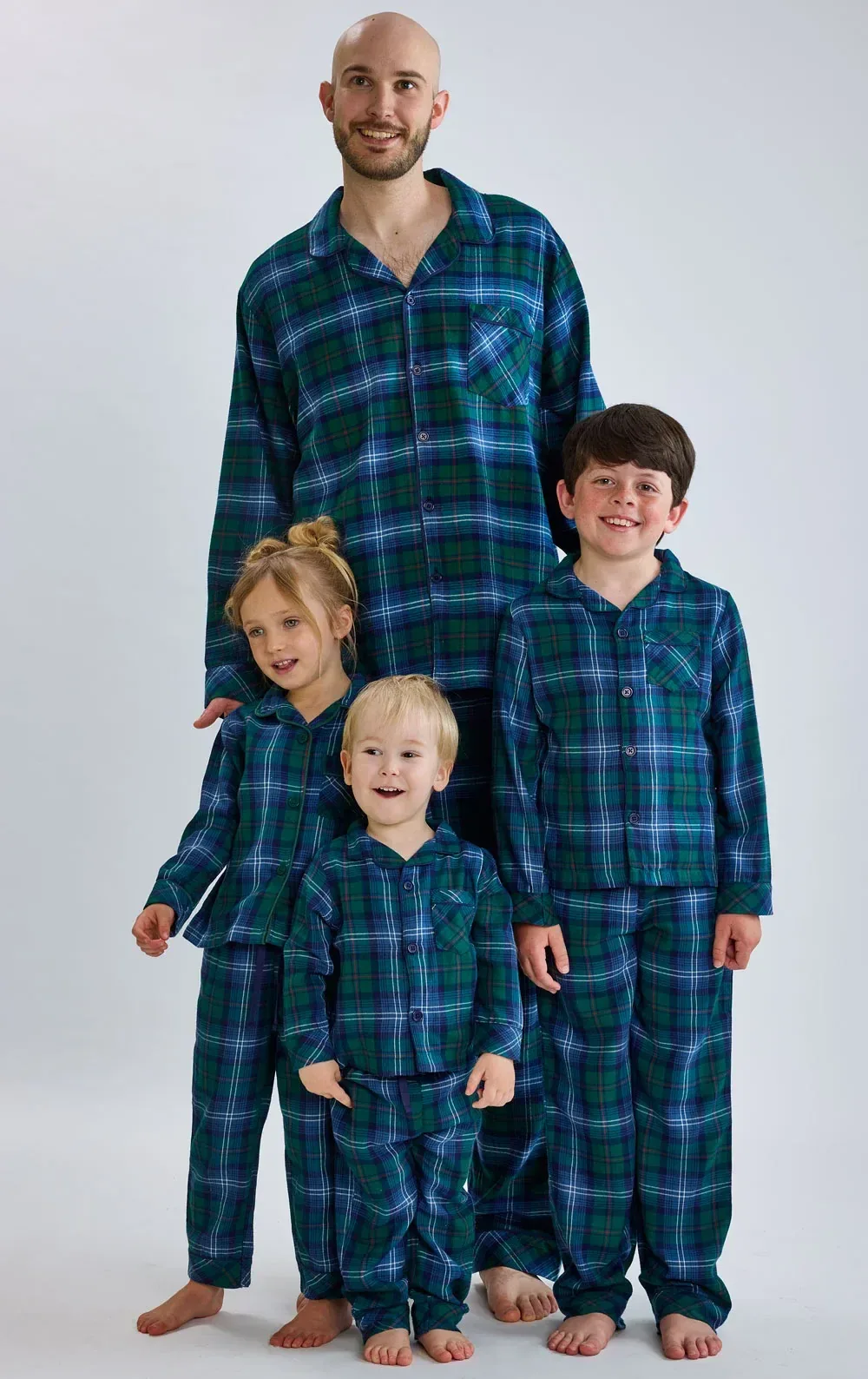 Heritage Plaid Button-Front Matching Daddy & Me Pajamas