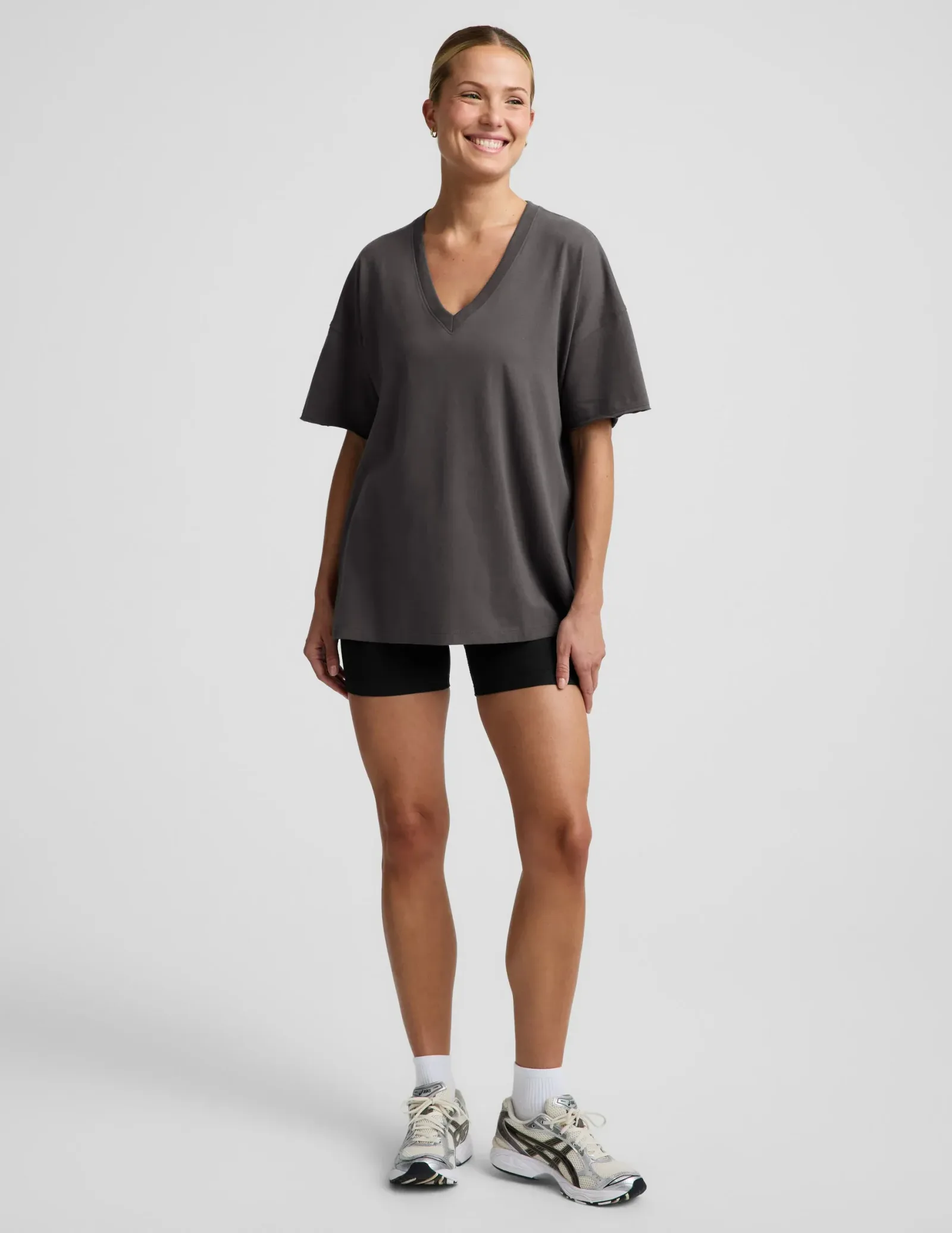 SoftKnit Better Than Ever Oversized V-Neck Cotton Tee