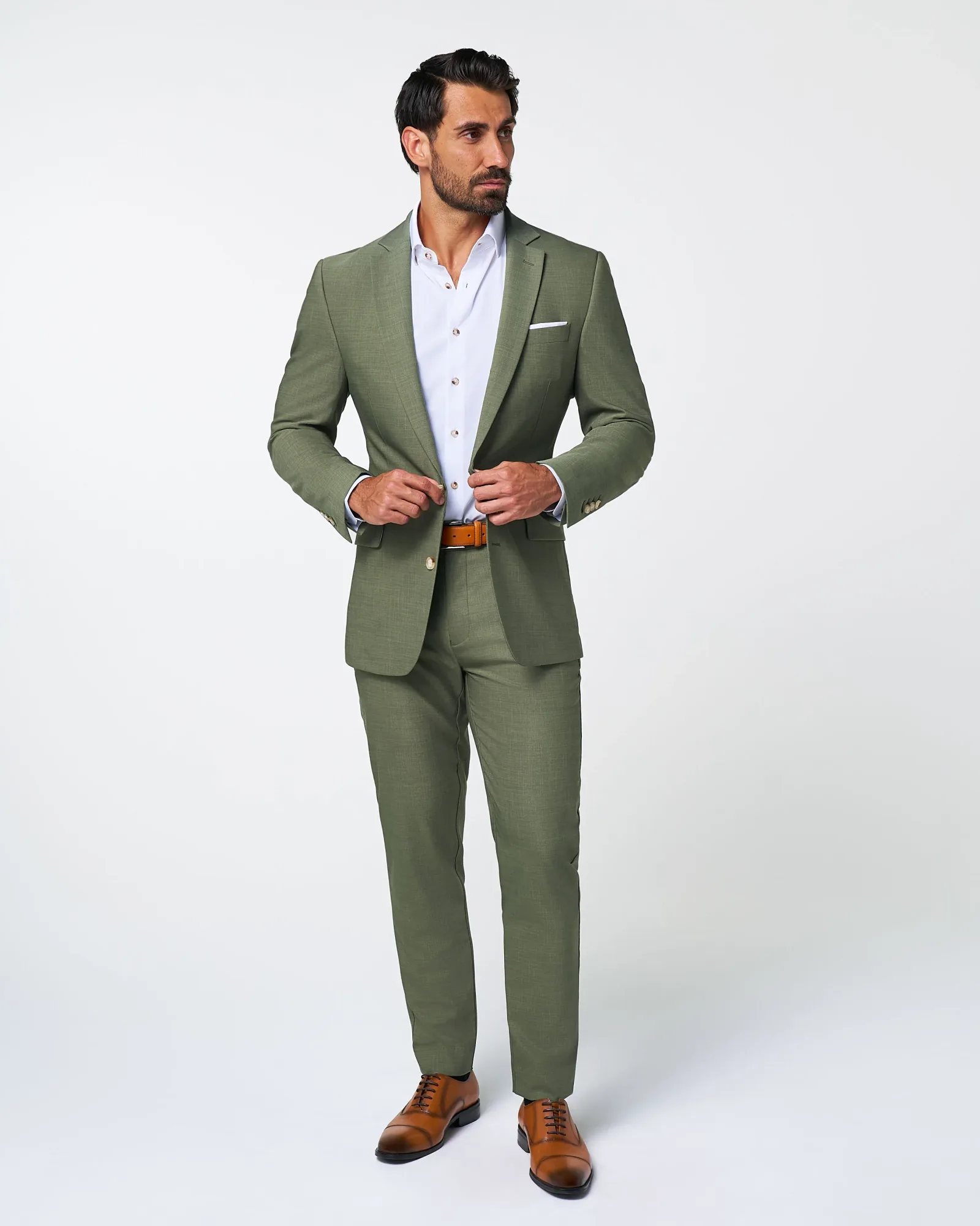 Athletic Fit Stretch Blazer – Heathered Forest Green