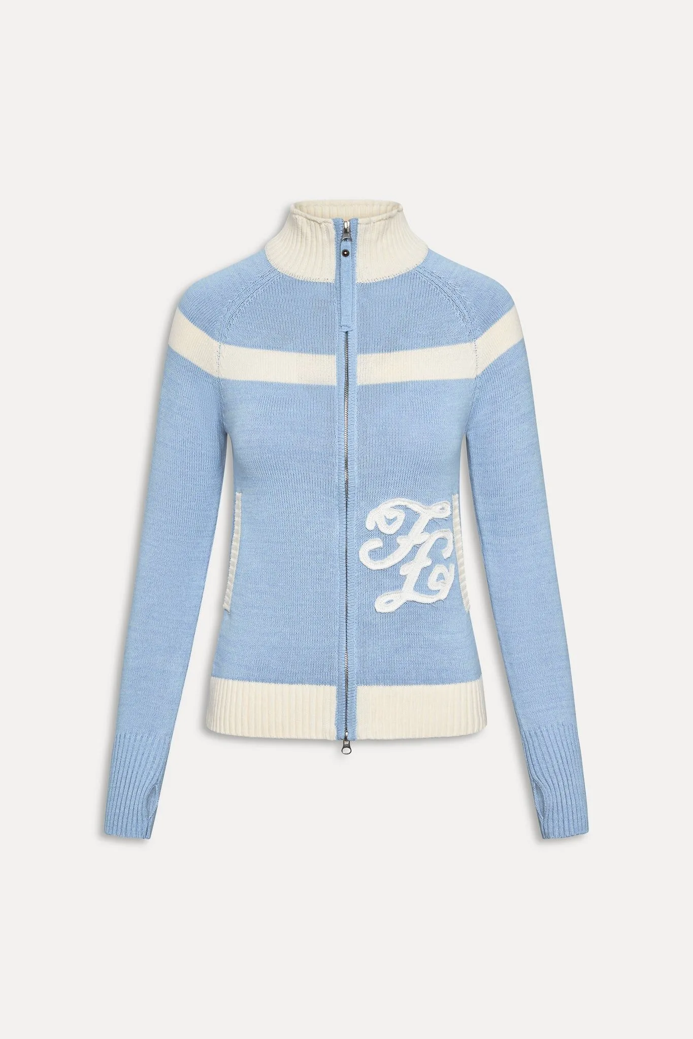 Kingston Cotton Knit Zip Up – Heavenly Blue