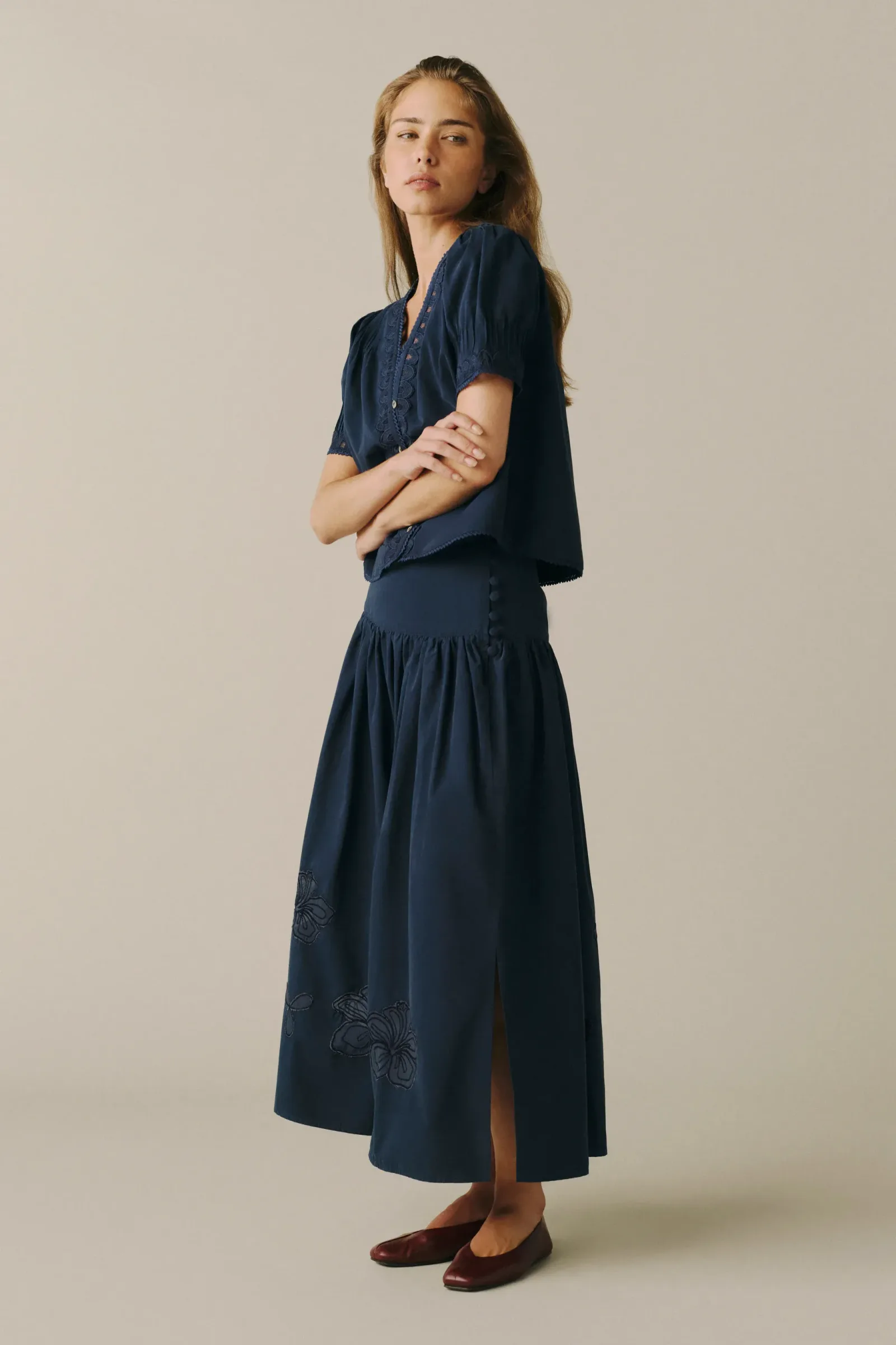 The Lonestar – Midi Skirt – Navy