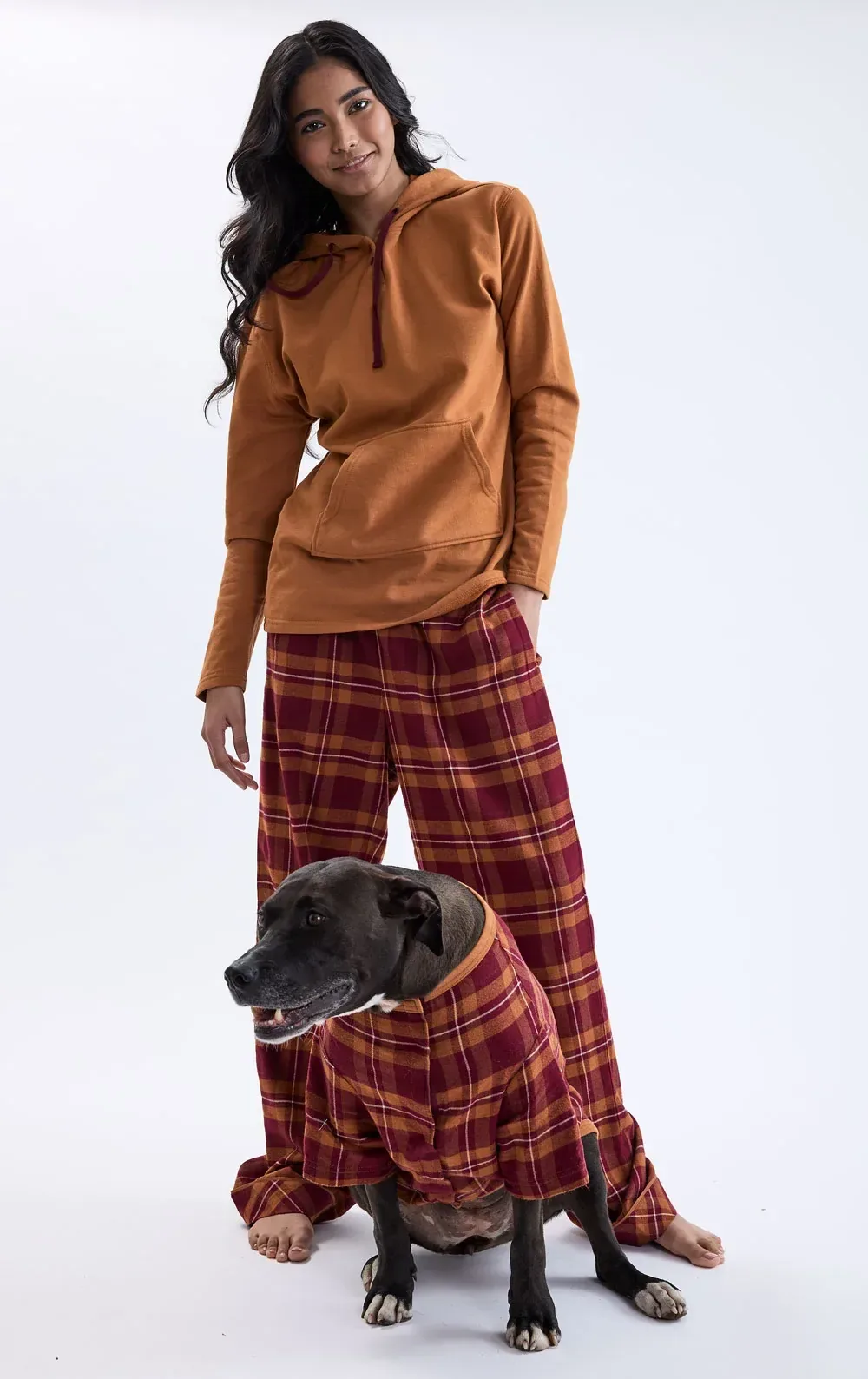 Chestnut Plaid Hoodie Matching Pet & Owner Pajamas