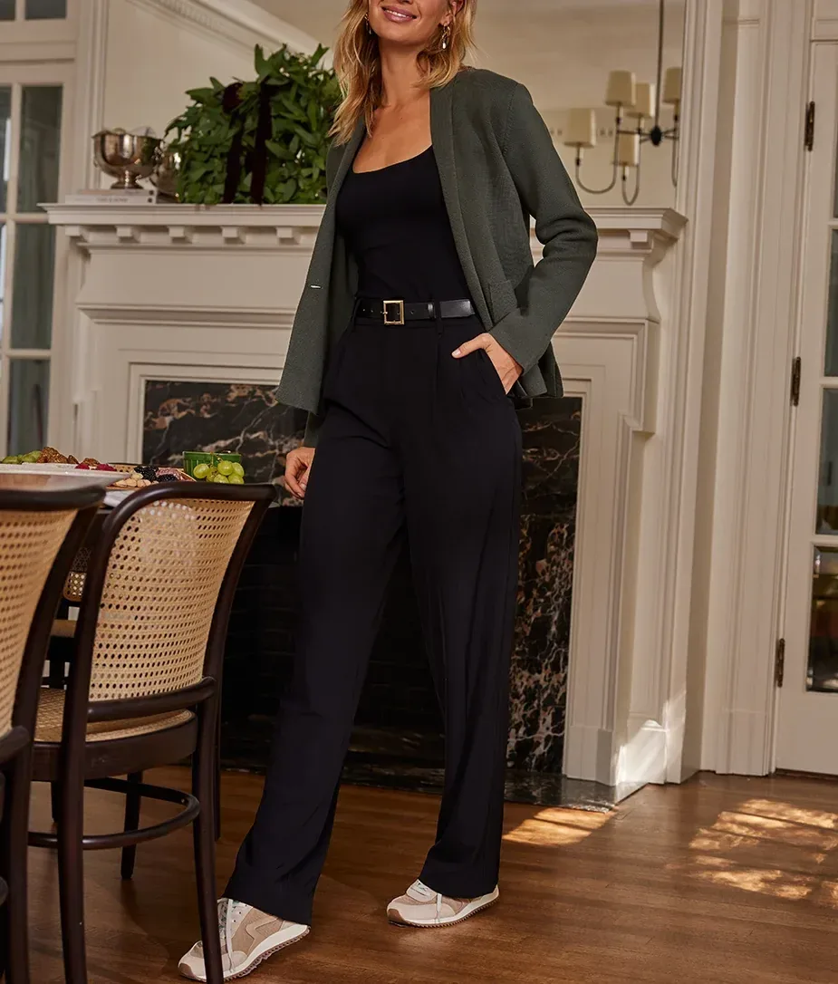 The Classic Pleat Straight Leg Trouser Pant – Sea Urchin