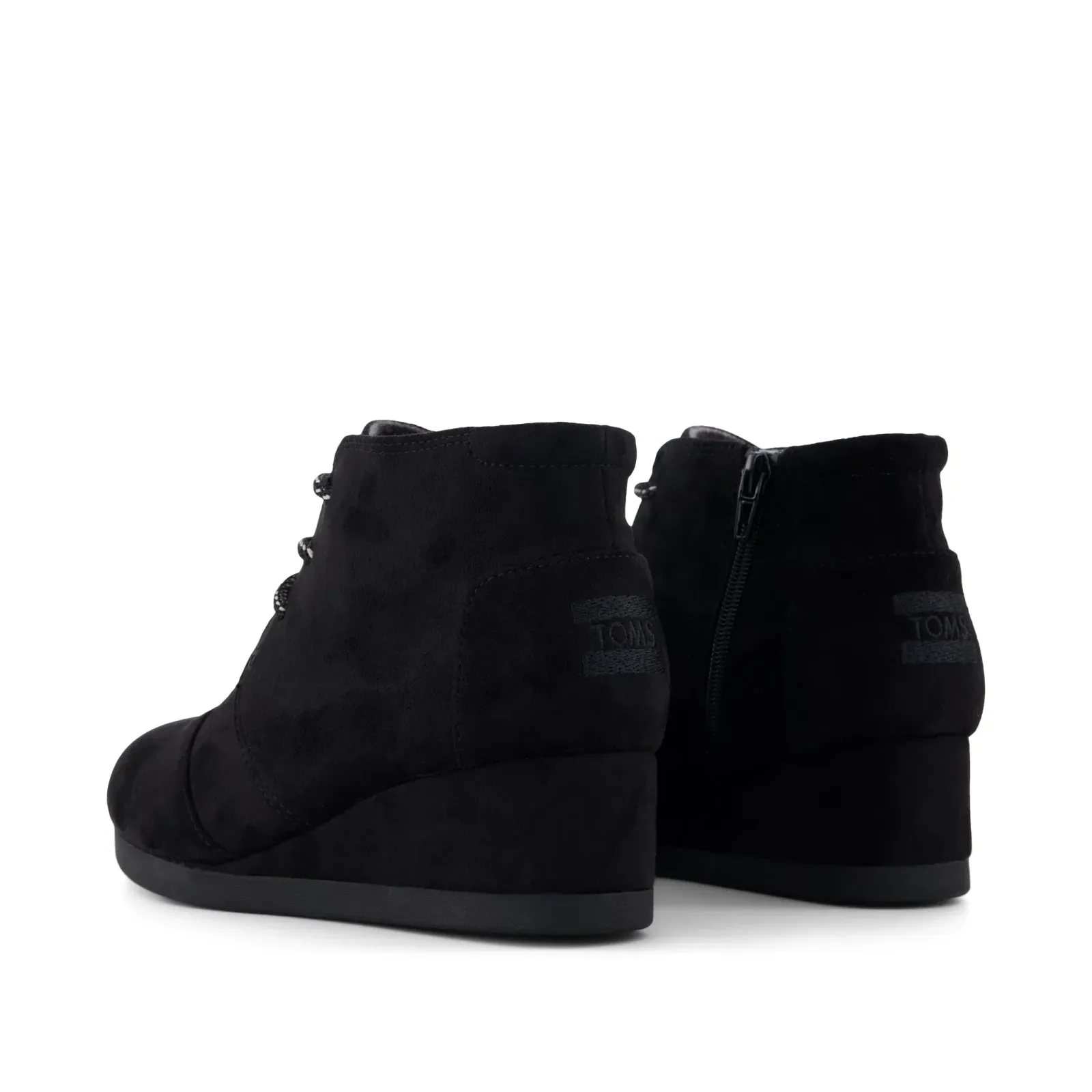 Black Microsuede Desert Wedge Kids Boot
