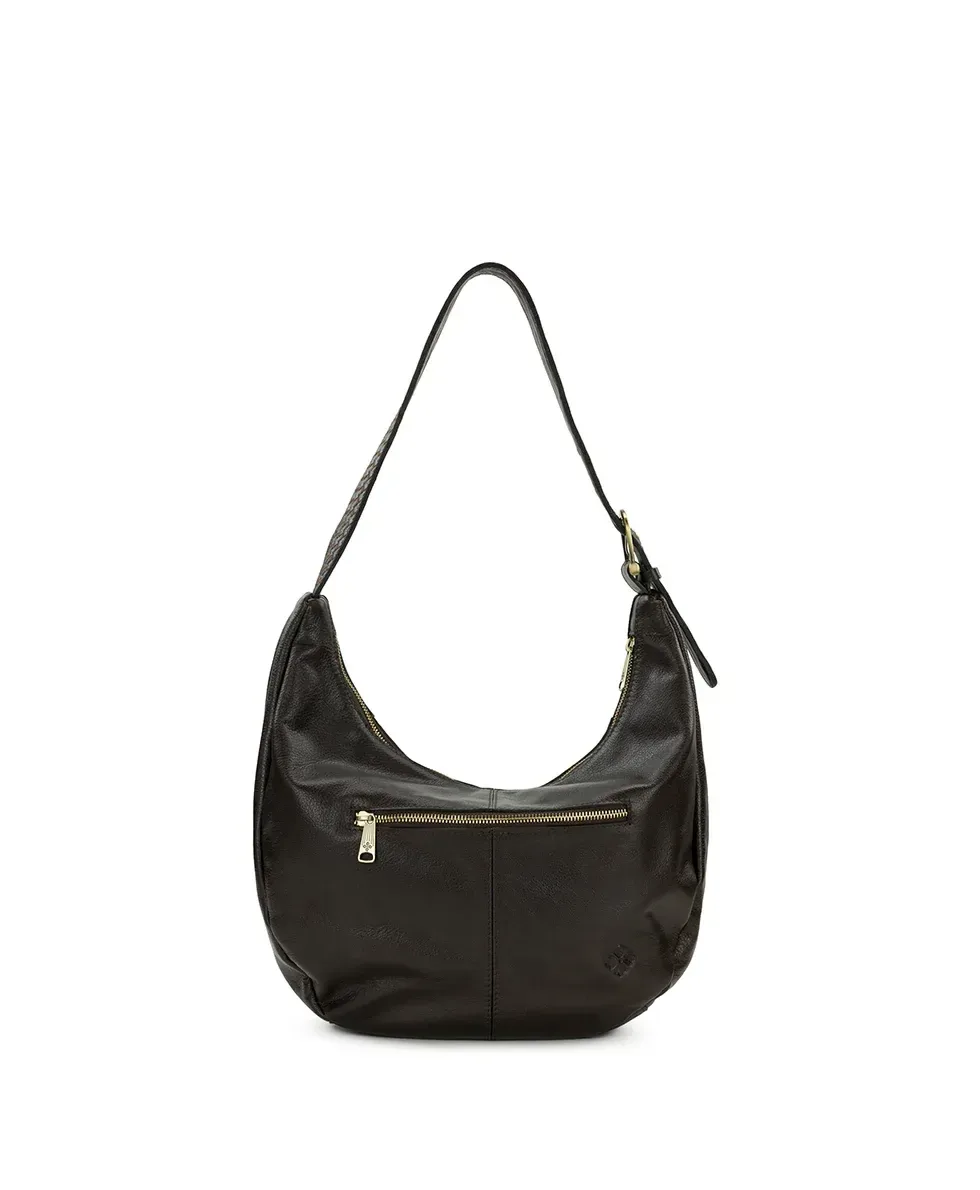 Lou Hobo – Suede Patchwork – Chocolate/Cognac/Olive/Nordic Blue