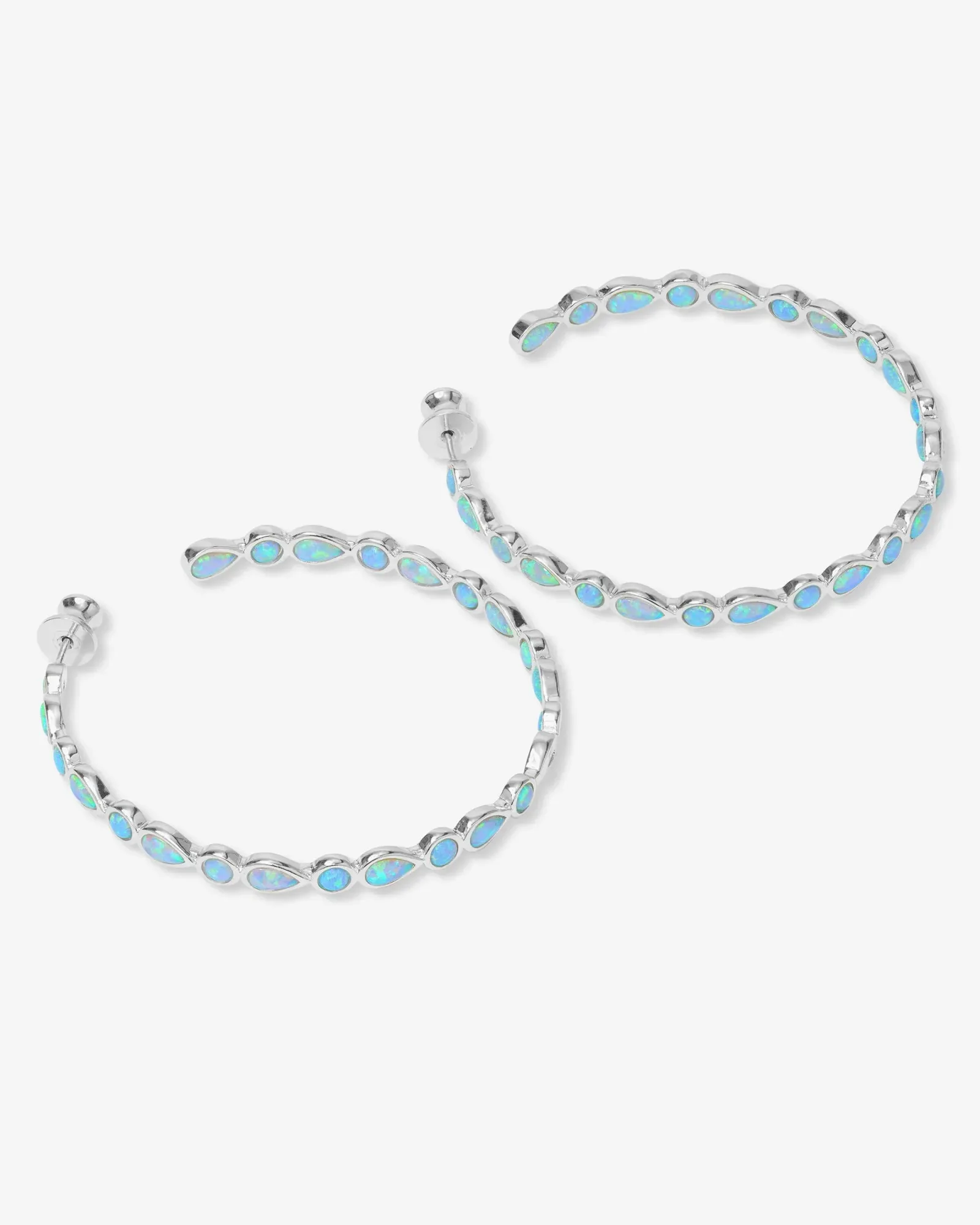 Isla Hoops 2" – Silver|Blue Opal