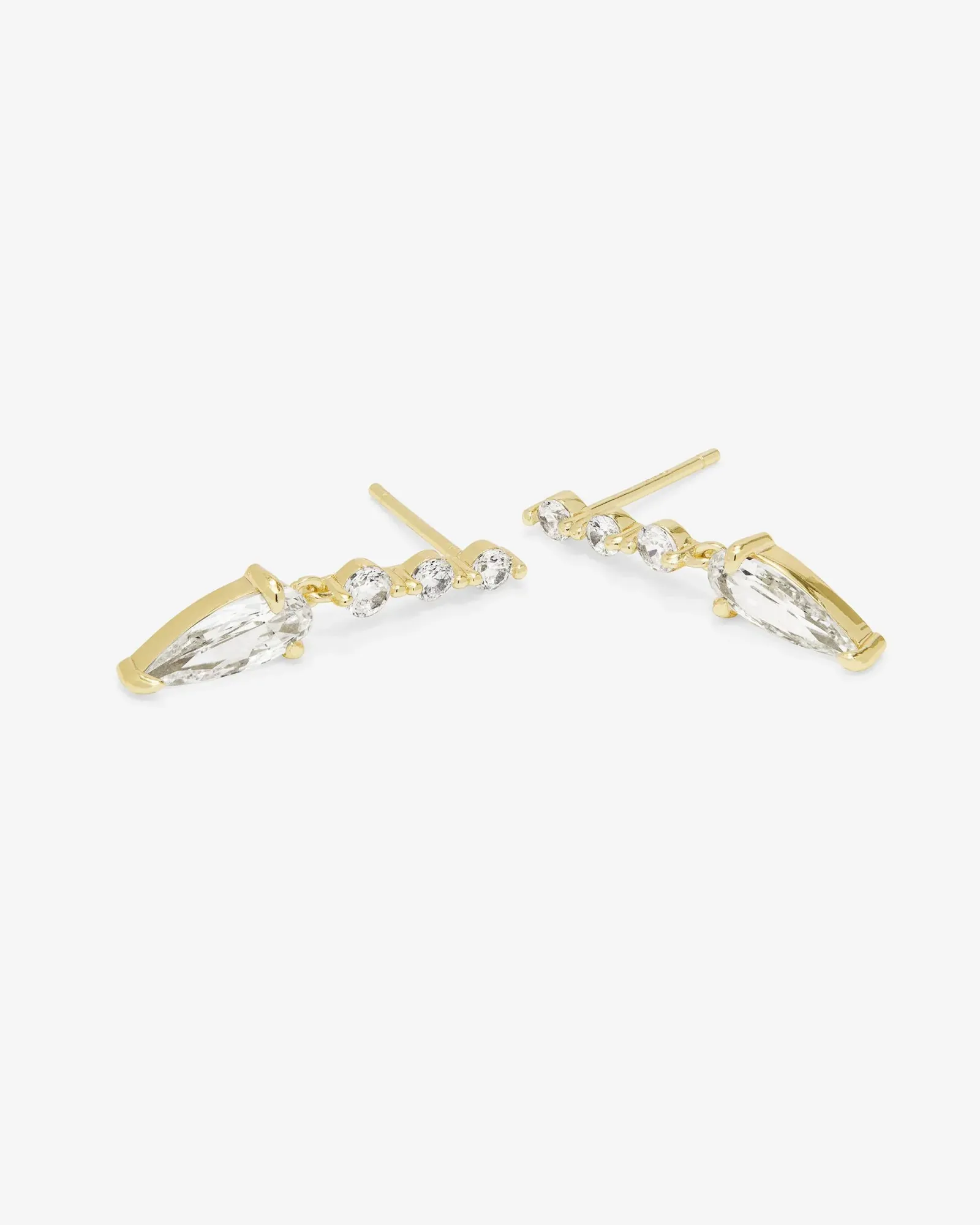 She's Arrived Drop Earrings – Gold|White Diamondettes