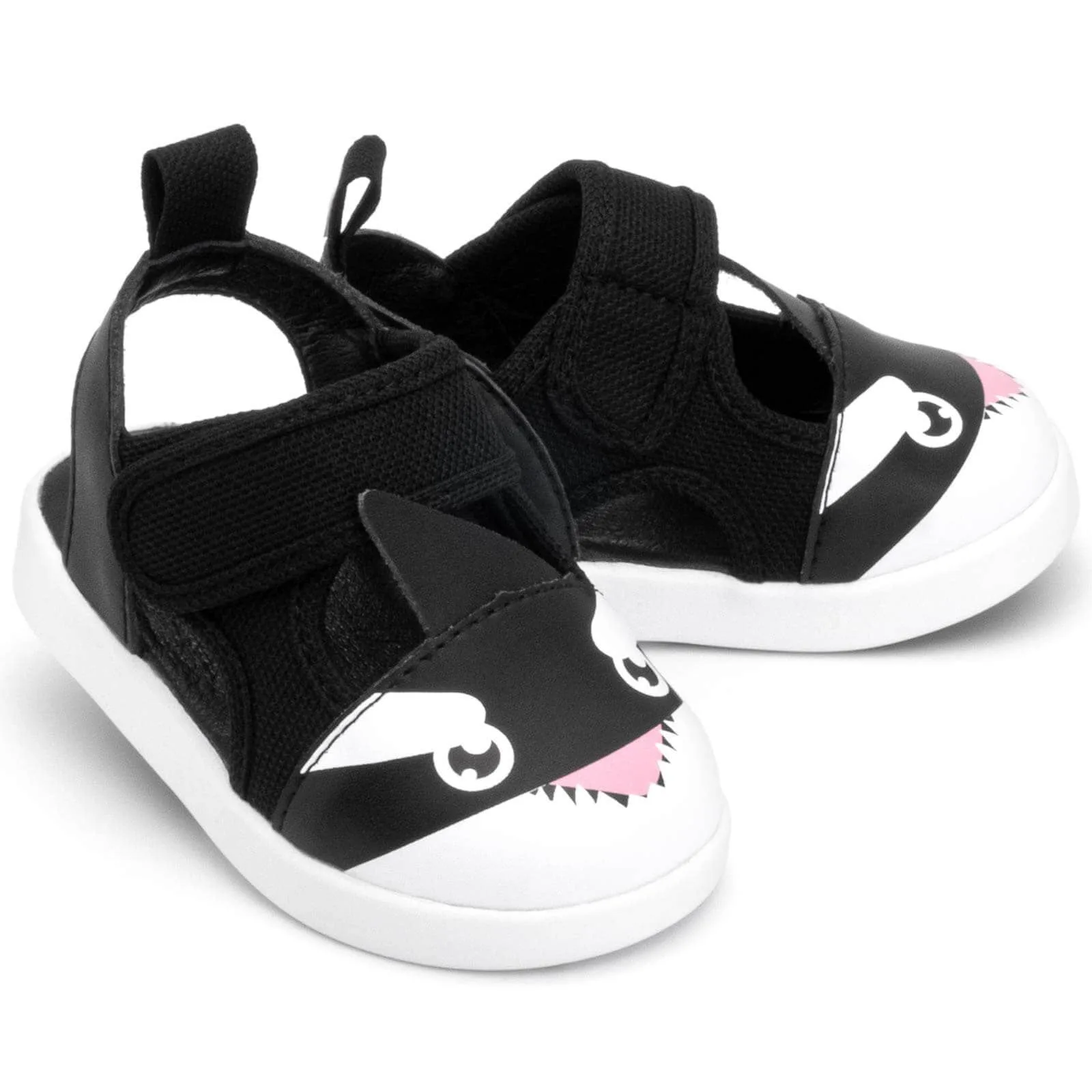Killer Whale Squeaky Toddler Sandals for Boys and Girls – Black