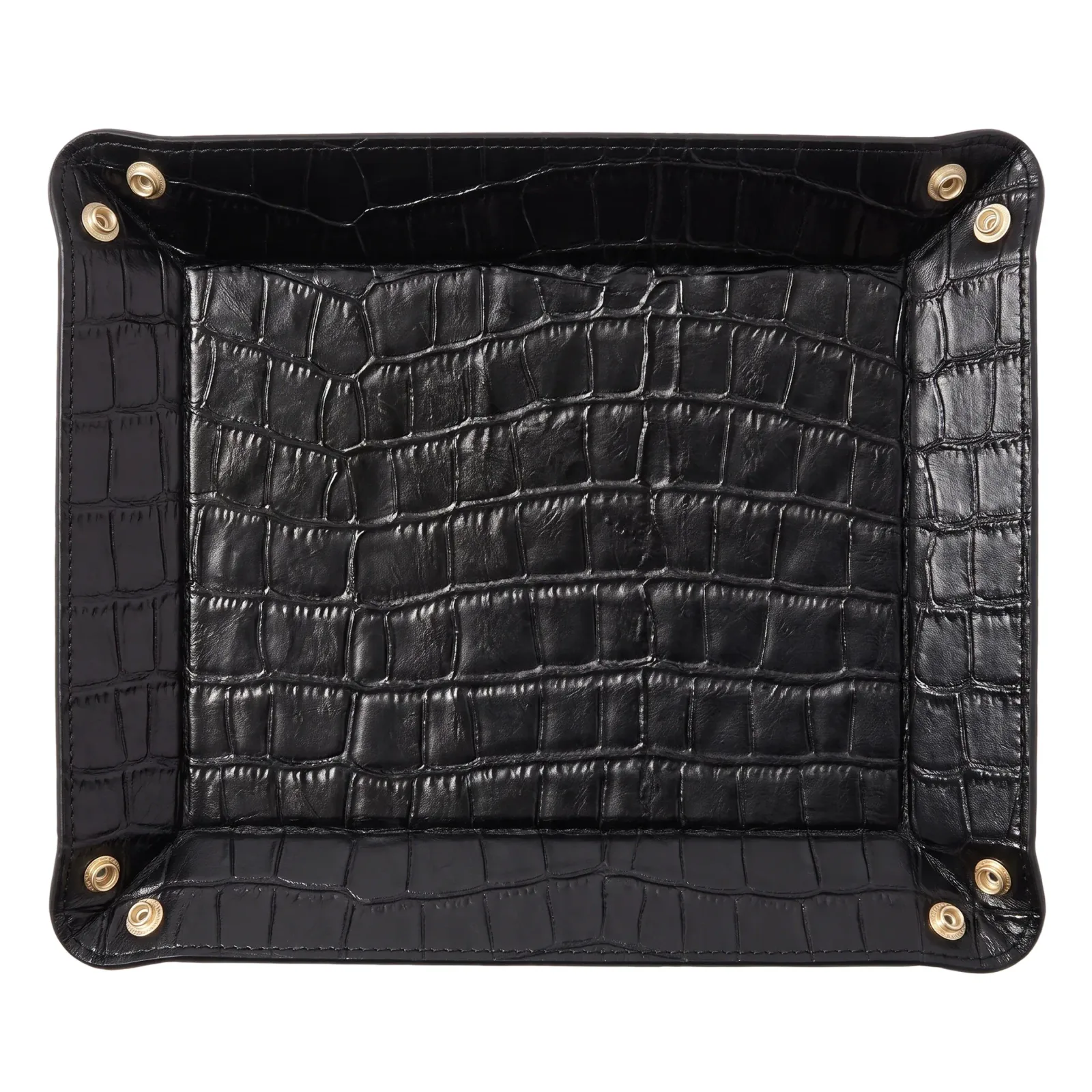 Rectangle Valet Tray Black Croc