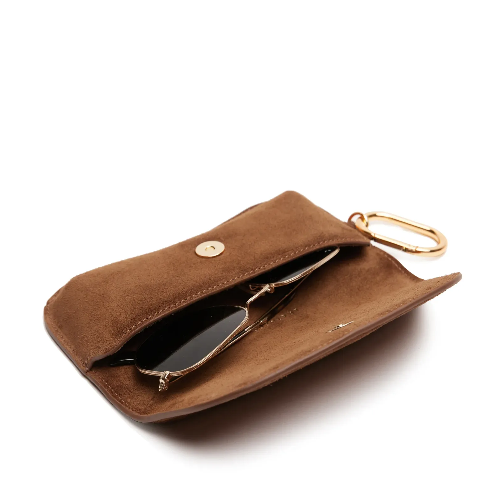 Portable Sunglass Case Russet Suede