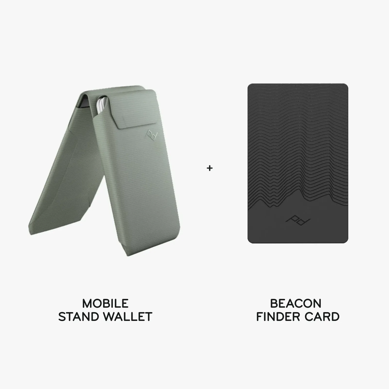 Mobile Stand Wallet + Beacon Card Bundle 1 – Sage – Nylon