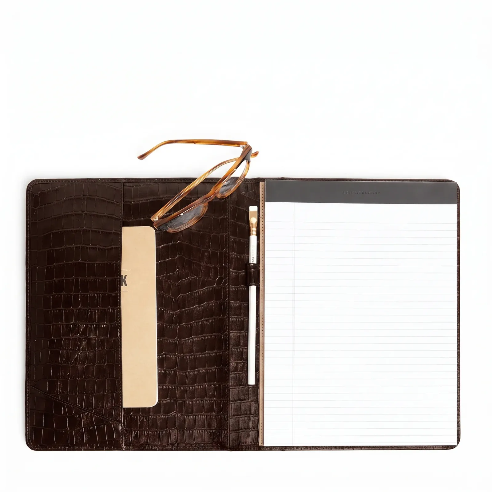 Standard Padfolio Brown Croc