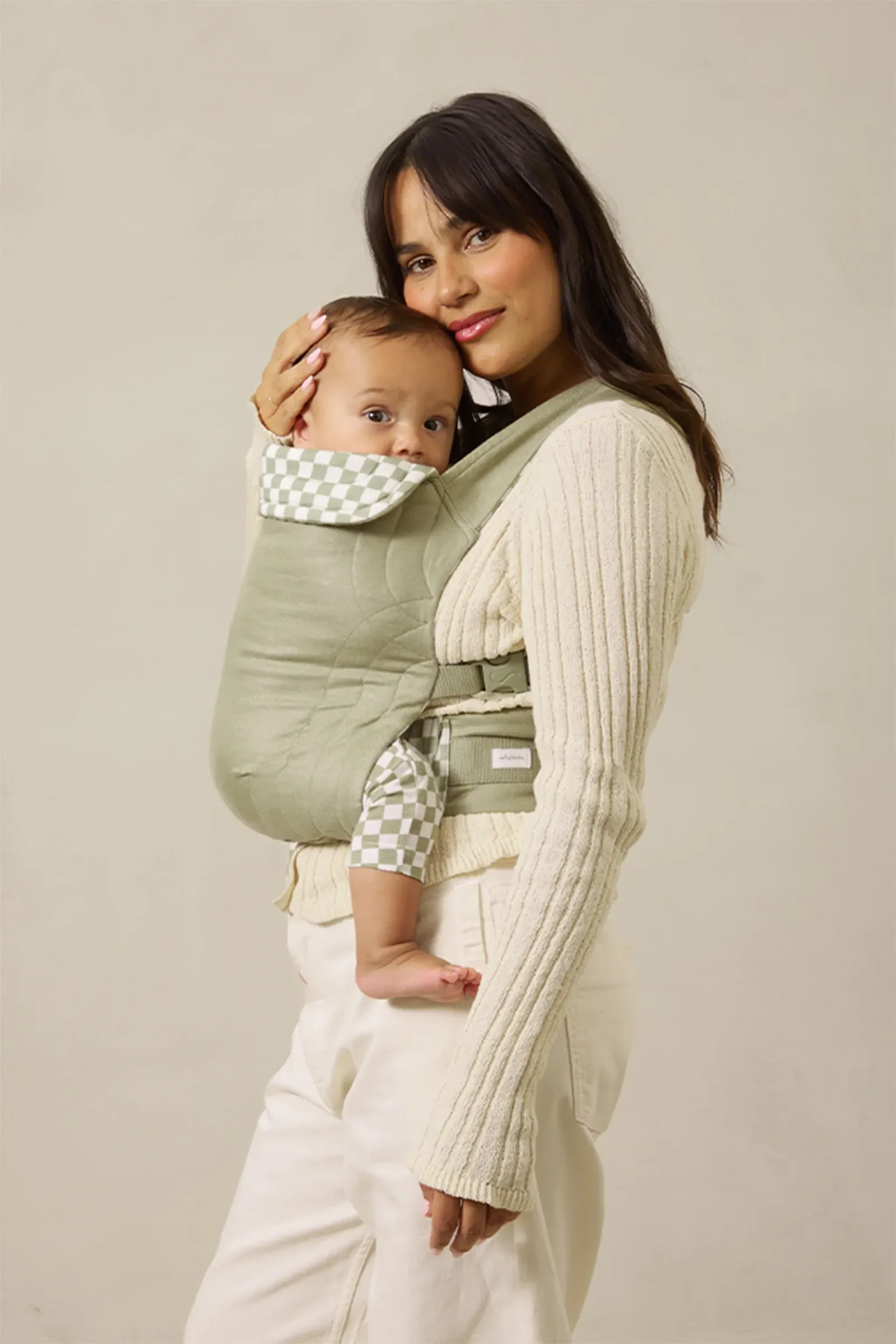 Sage Chequer Soft Buckle Carrier