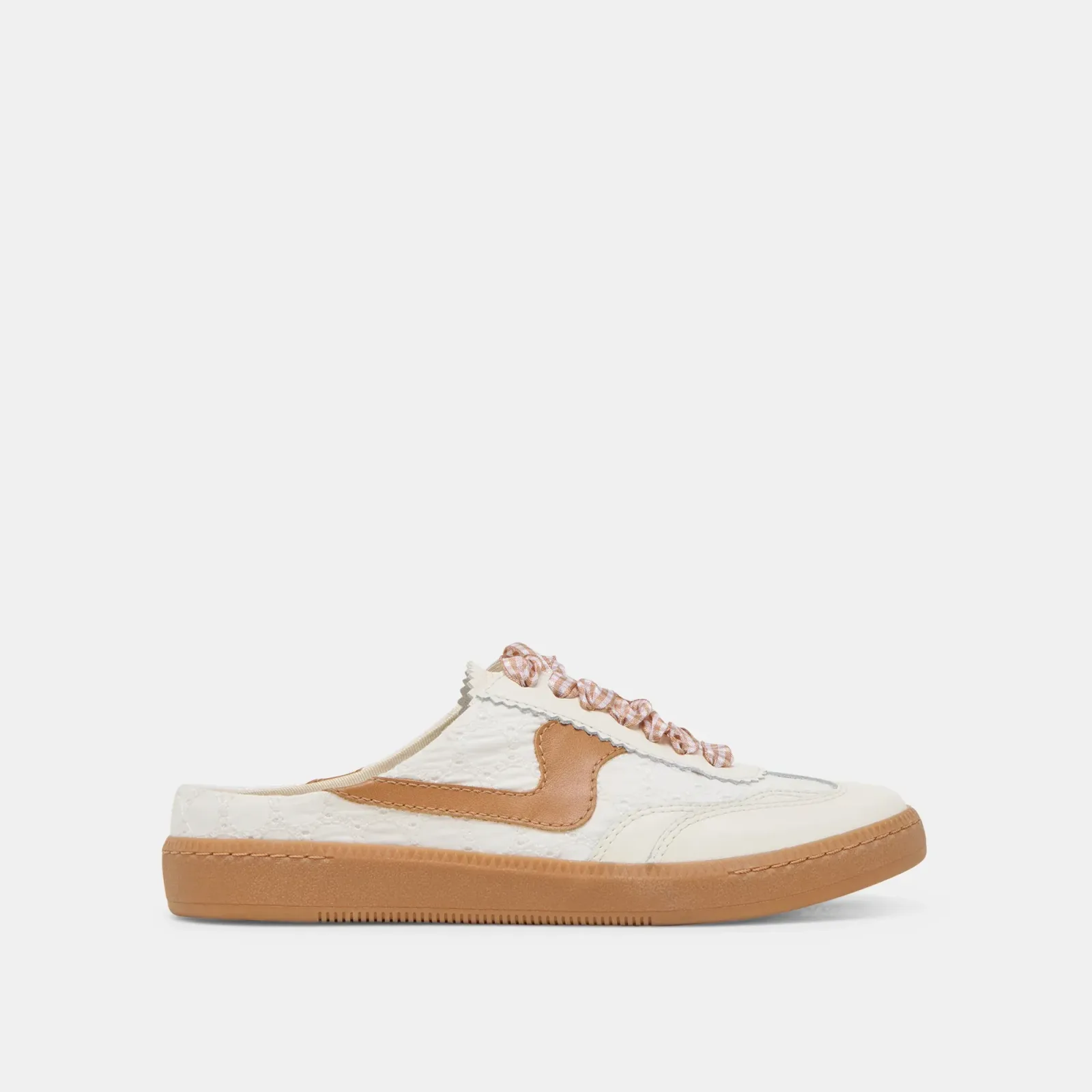 Notice Slide Sneakers White Pink Eyelet