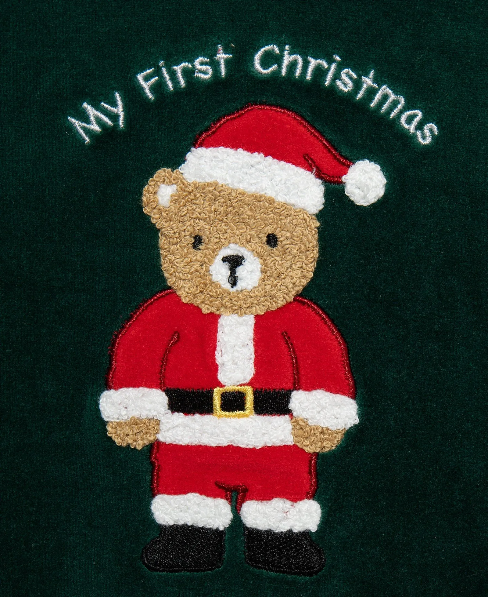 Santa Bear Velour Pant Set (3M-12M)