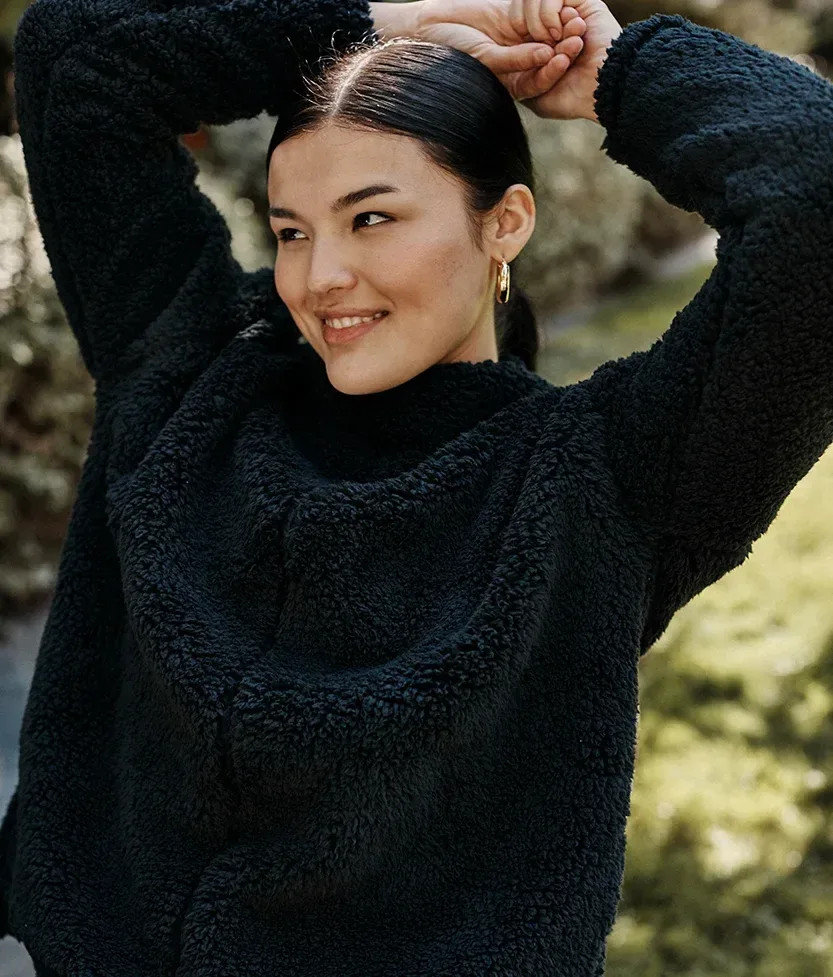 The Cozy High Pile Eco Fleece Pullover – Sea Urchin