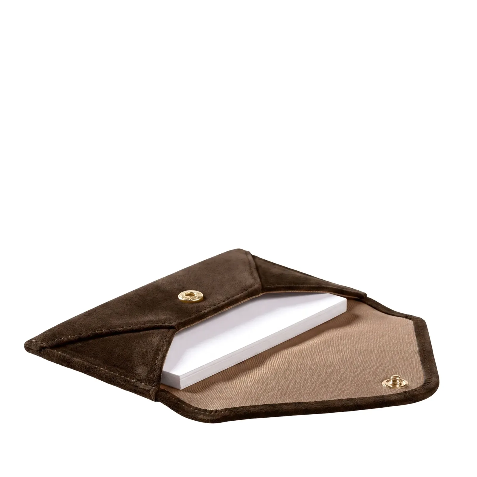 Envelope Card Case Tobacco Suede