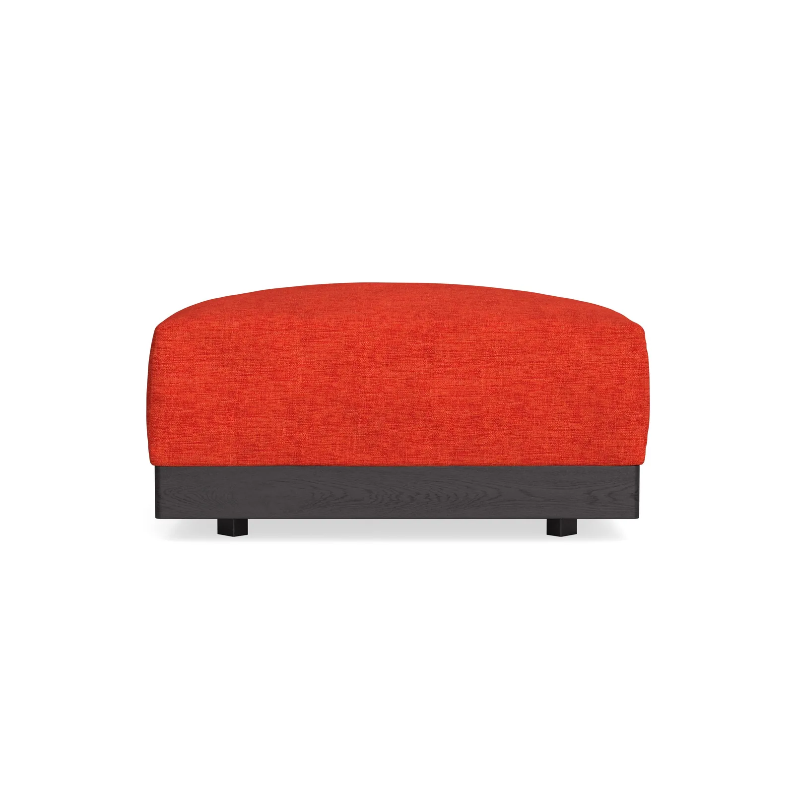 Modular Bondi Black Ottoman in Poppy Orange – Memory Foam Blend