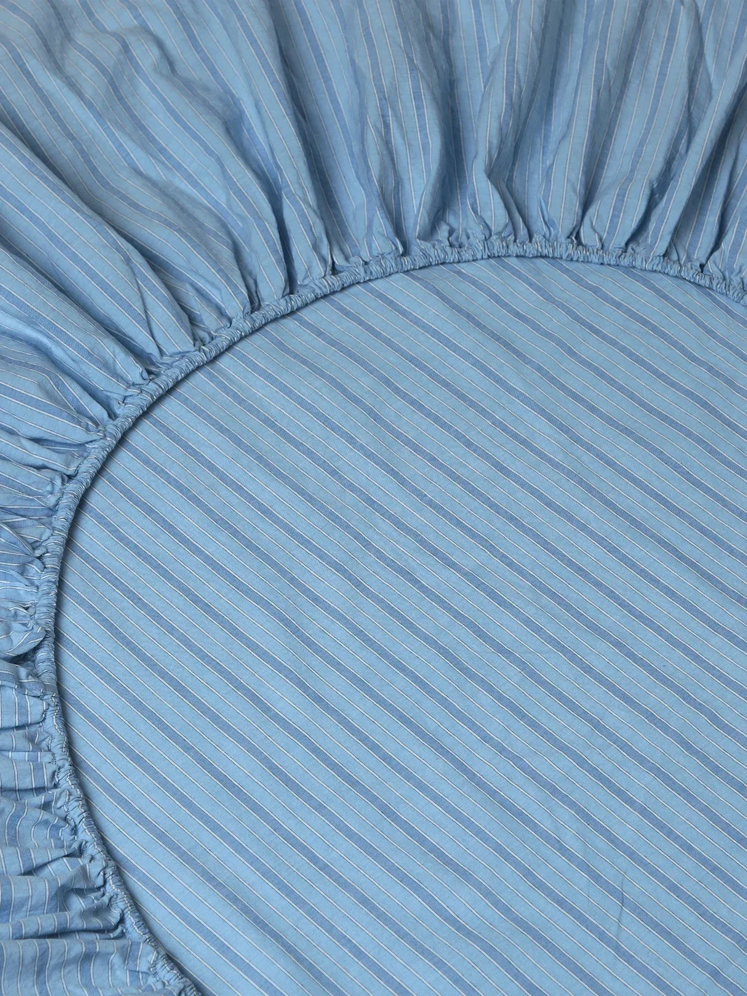 Pale Blue Favourite Shirt Kids Stripe Cotton Fitted Sheet