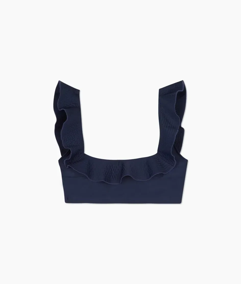 The Ruffle Seaway Square Neck Bikini Top – Deep Sea