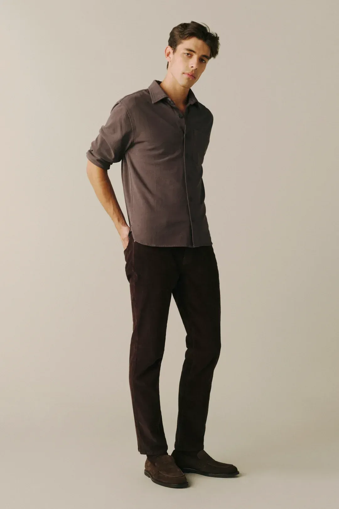 Ord – Straight Corduroy Pants – Americano