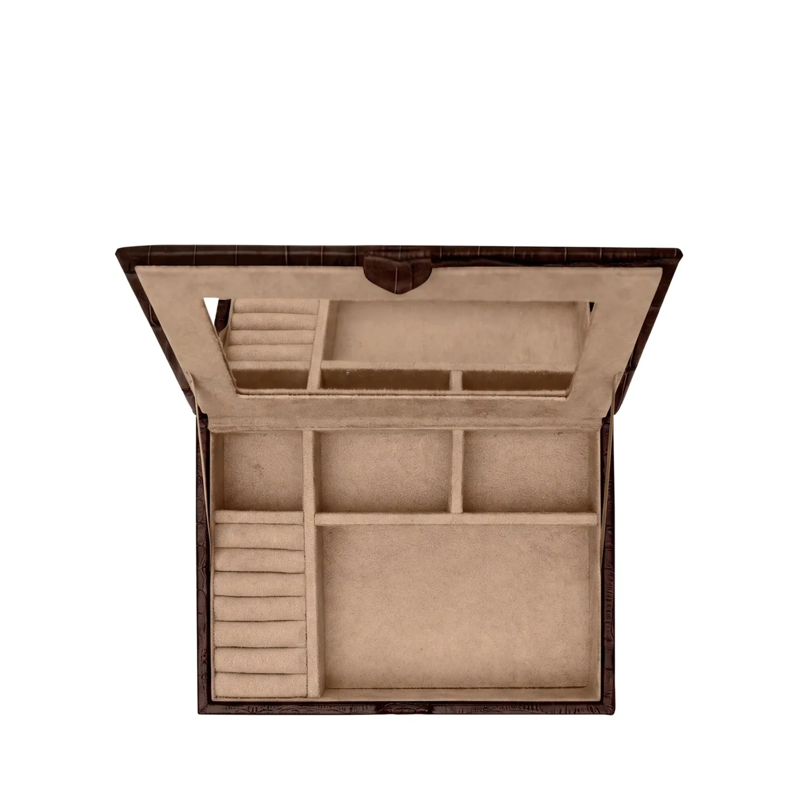 Small Jewelry Box Brown Croc