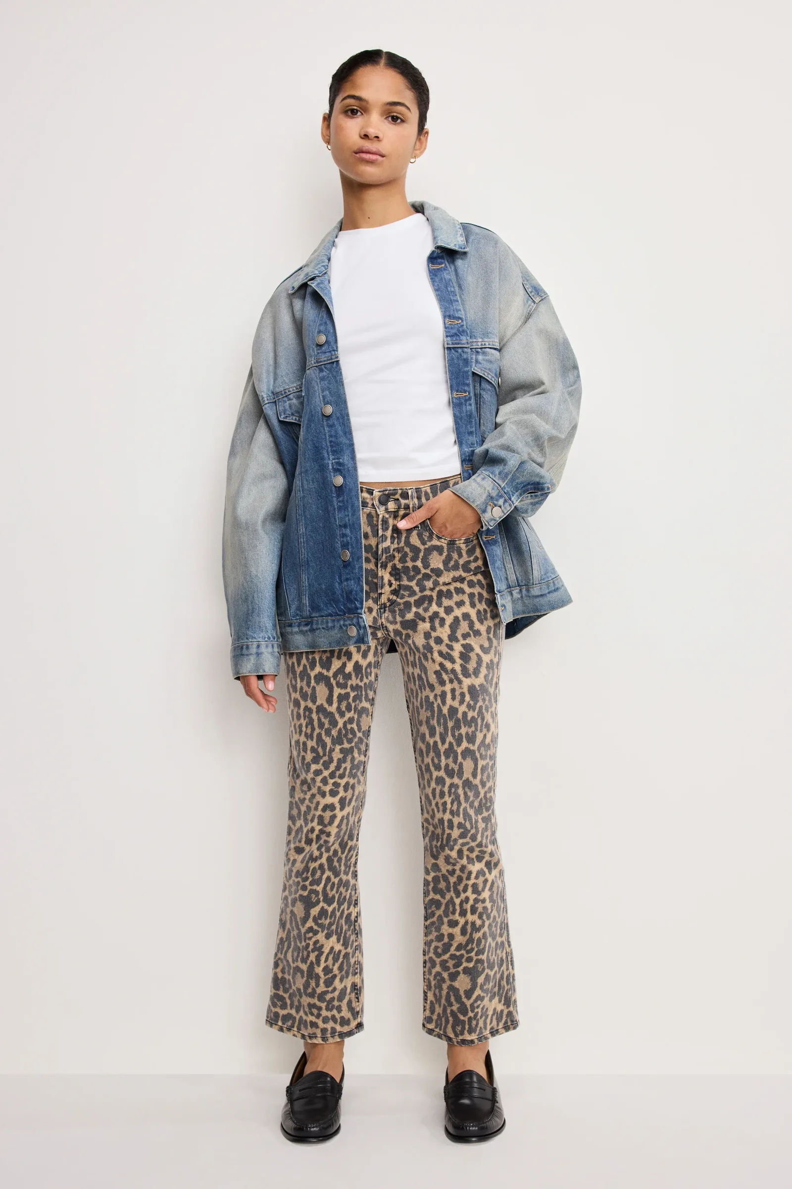 GOOD KICK FLARE LEOPARD JEANS – LUCKY LEOPARD001