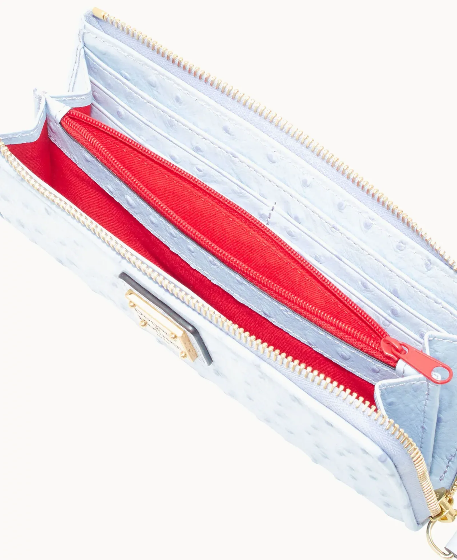 Ostrich Zip Clutch