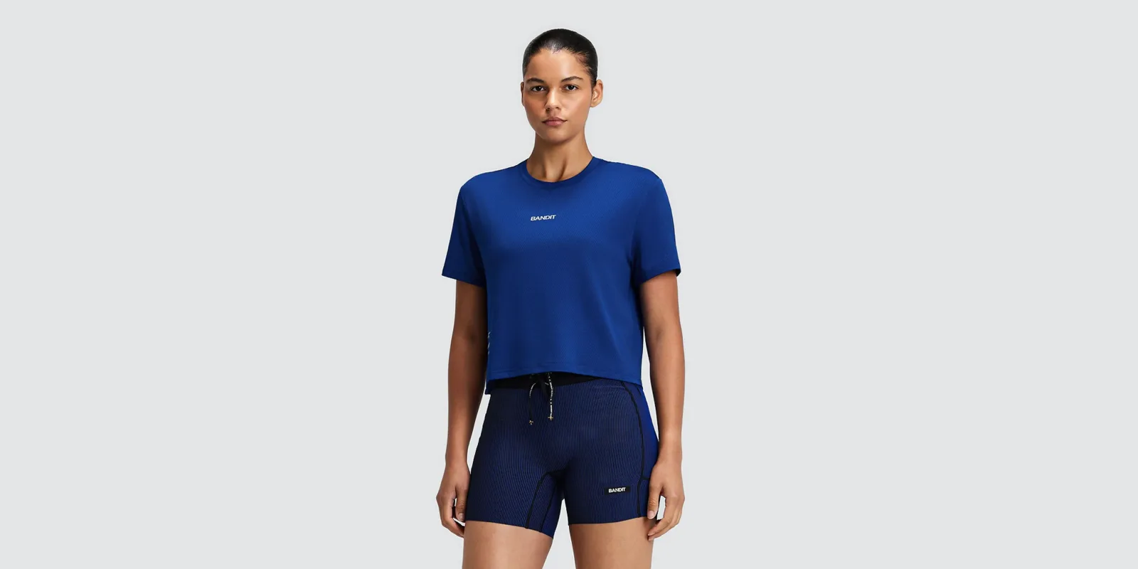 Women's Micromesh™ Cropped Run Tee – Bauhaus Blue