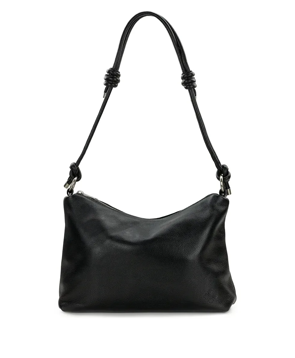 Irma Shoulder Bag – Rugged Natural Grain Leather – Black