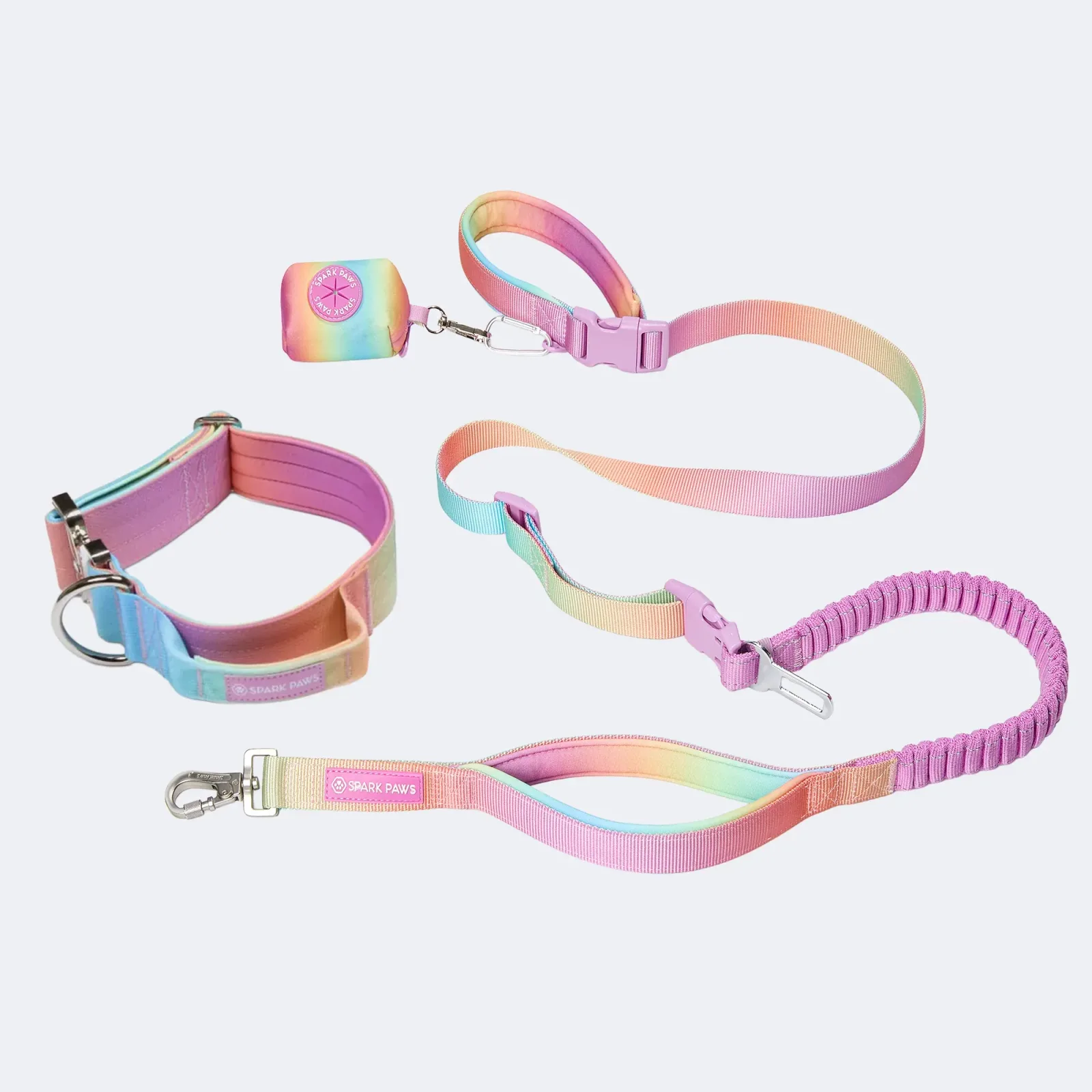 Comfort Control Collar and Multipurpose Leash Set – Pastel Icing