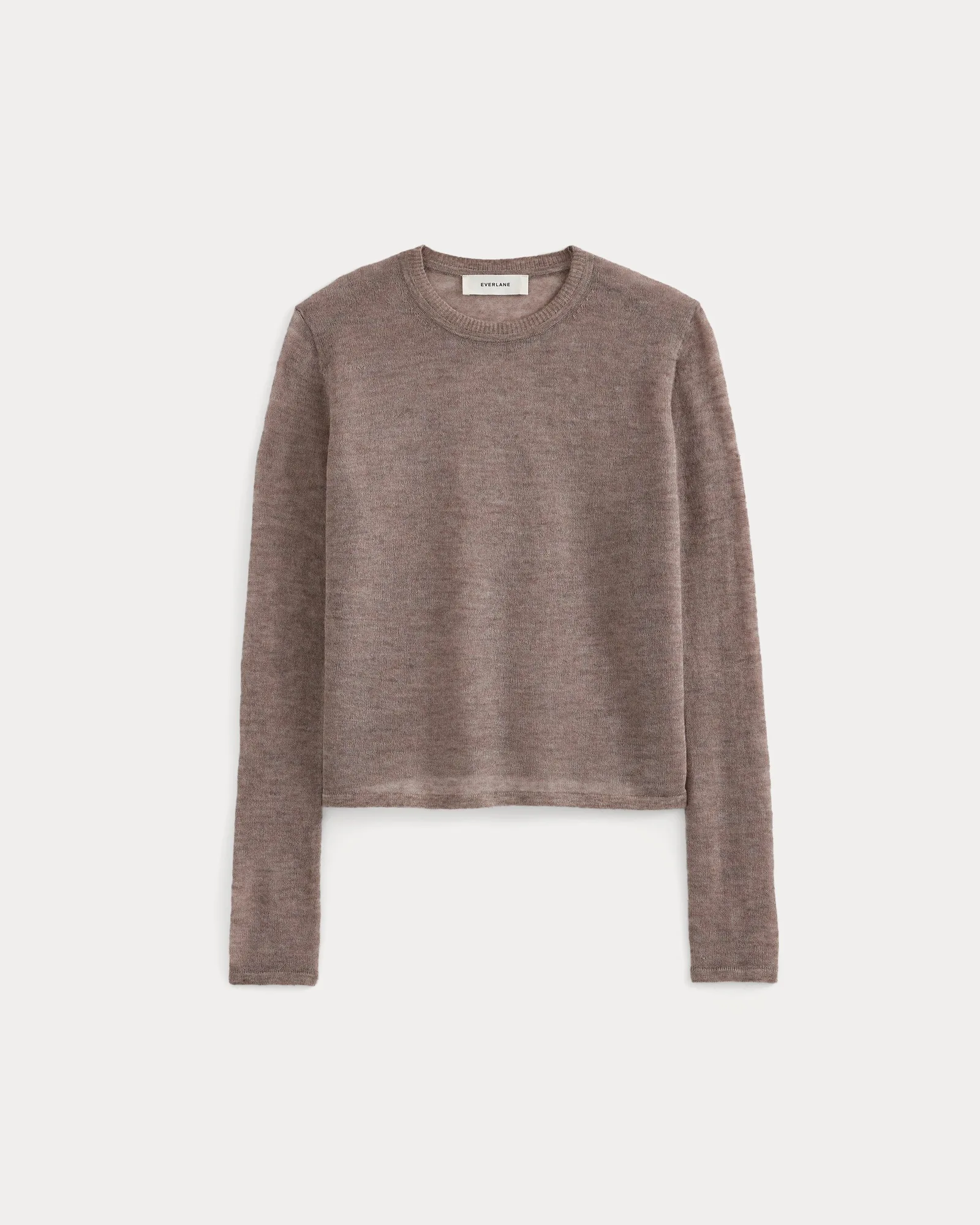 Air Alpaca Long-Sleeve Slim Crew – Heathered Chocolate Chip