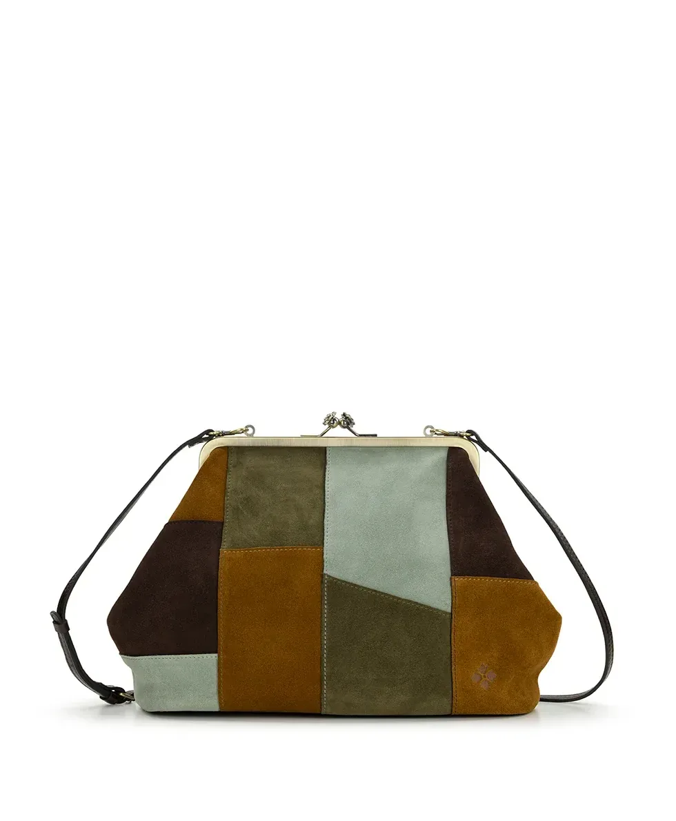 Vivienne Frame – Suede Patchwork – Chocolate/Cognac/Olive/Nordic Blue