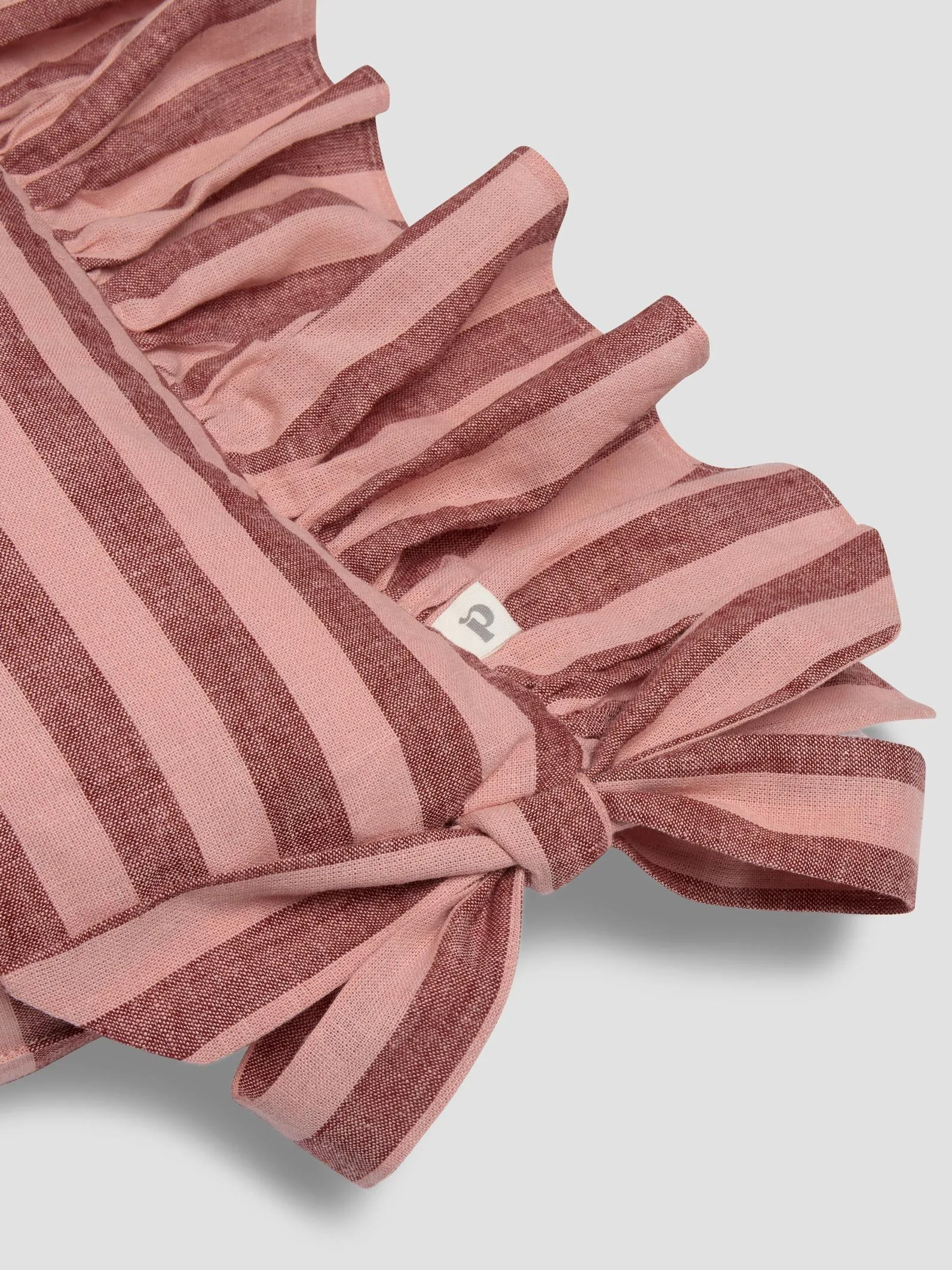 Rhubarb & Rose Pembroke Stripe Frill Linen Blend Seat Pad