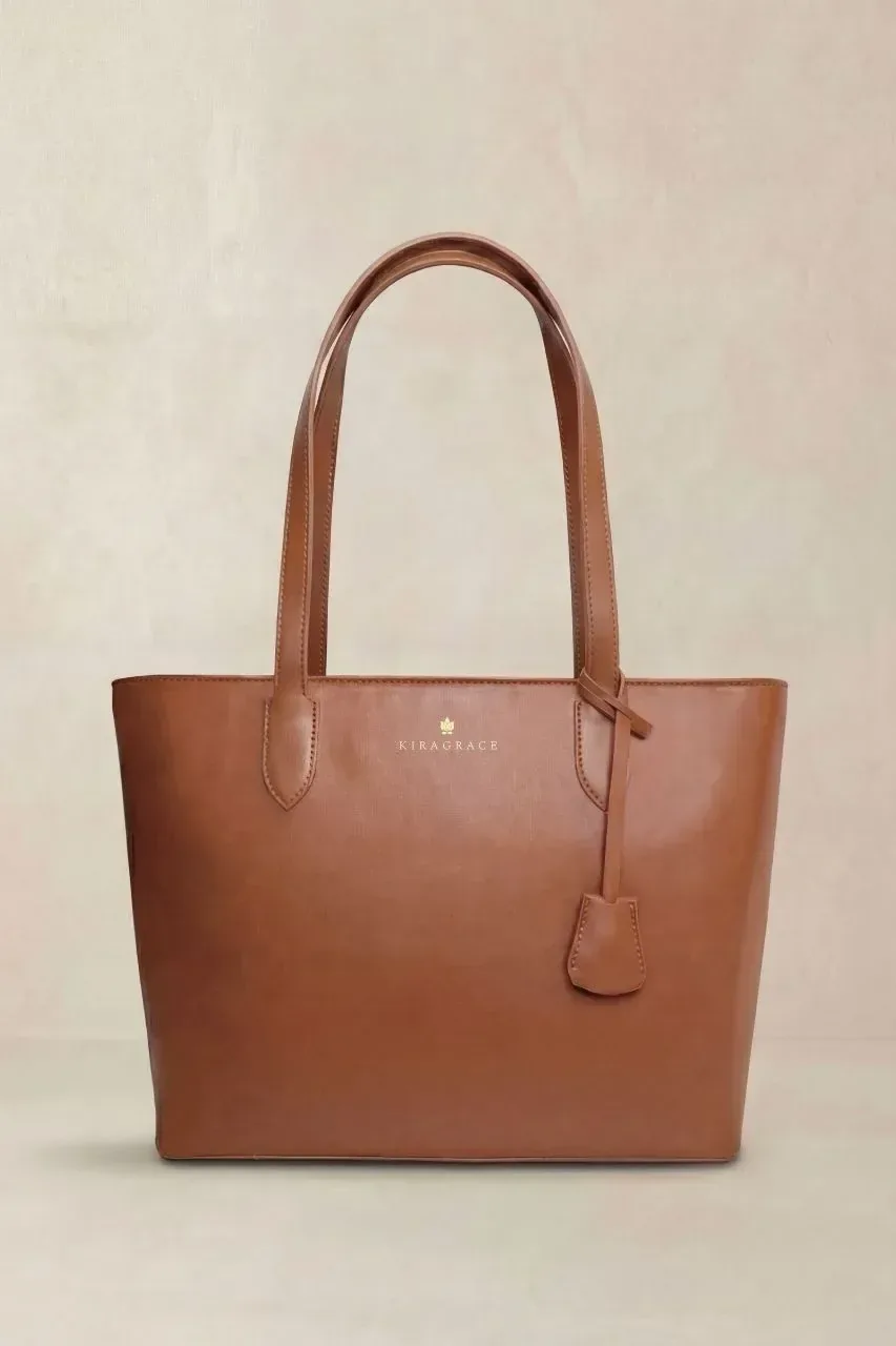 KIRAGRACE Tote Bag: Camel