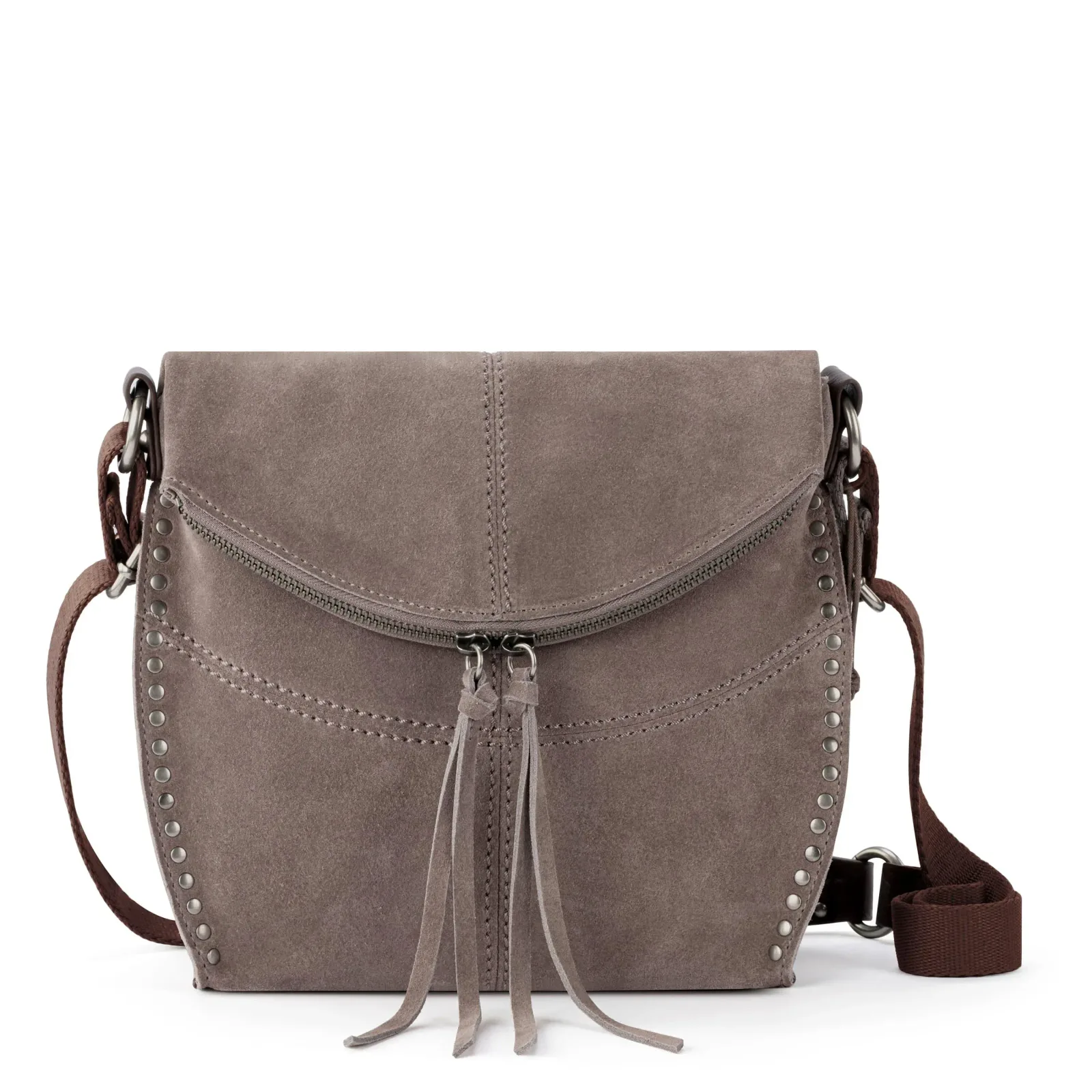 Silverlake Flap Crossbody – Leather – Mushroom Suede