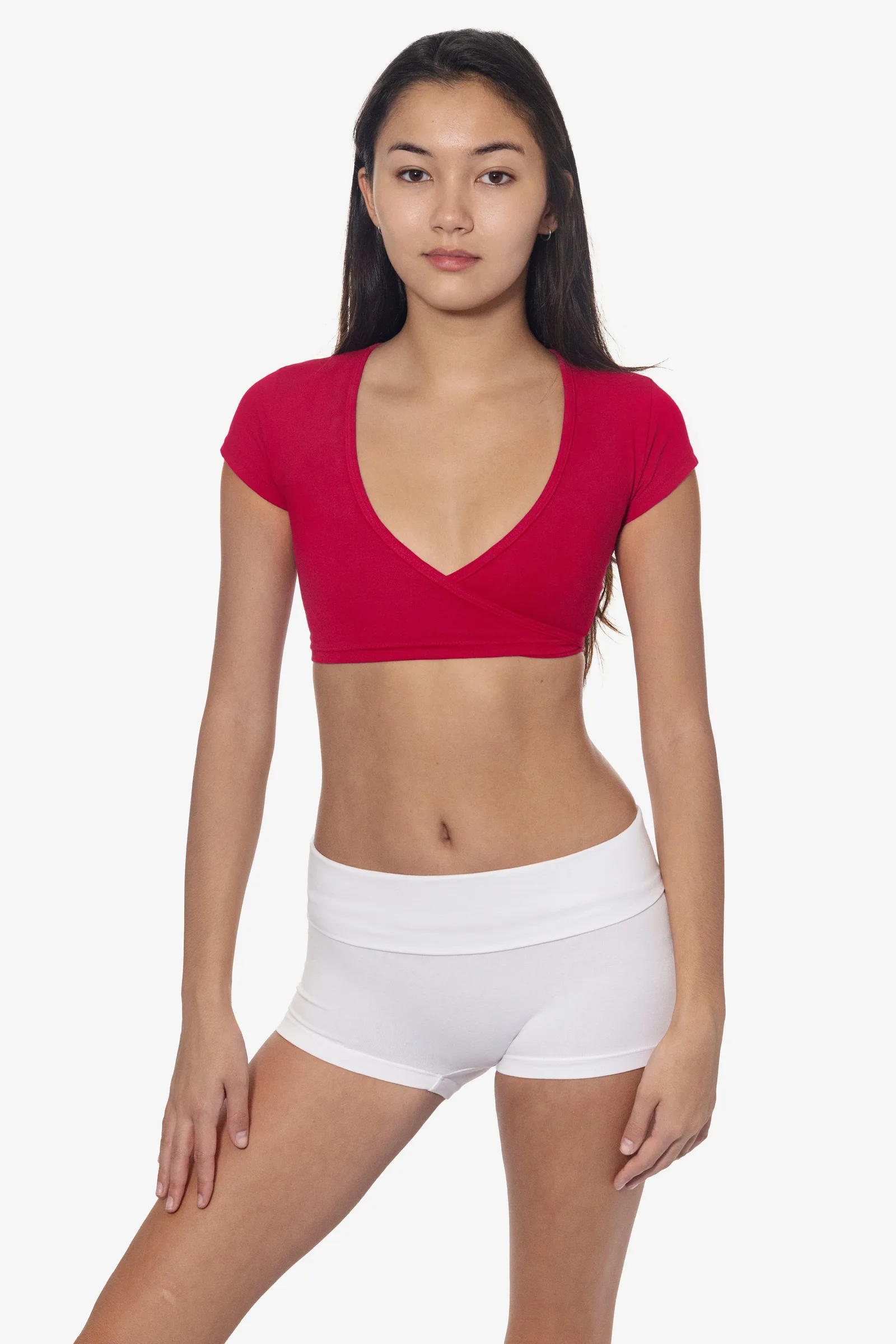 83277GD – Garment Dye Cotton Spandex Cap Sleeve Wrap Top