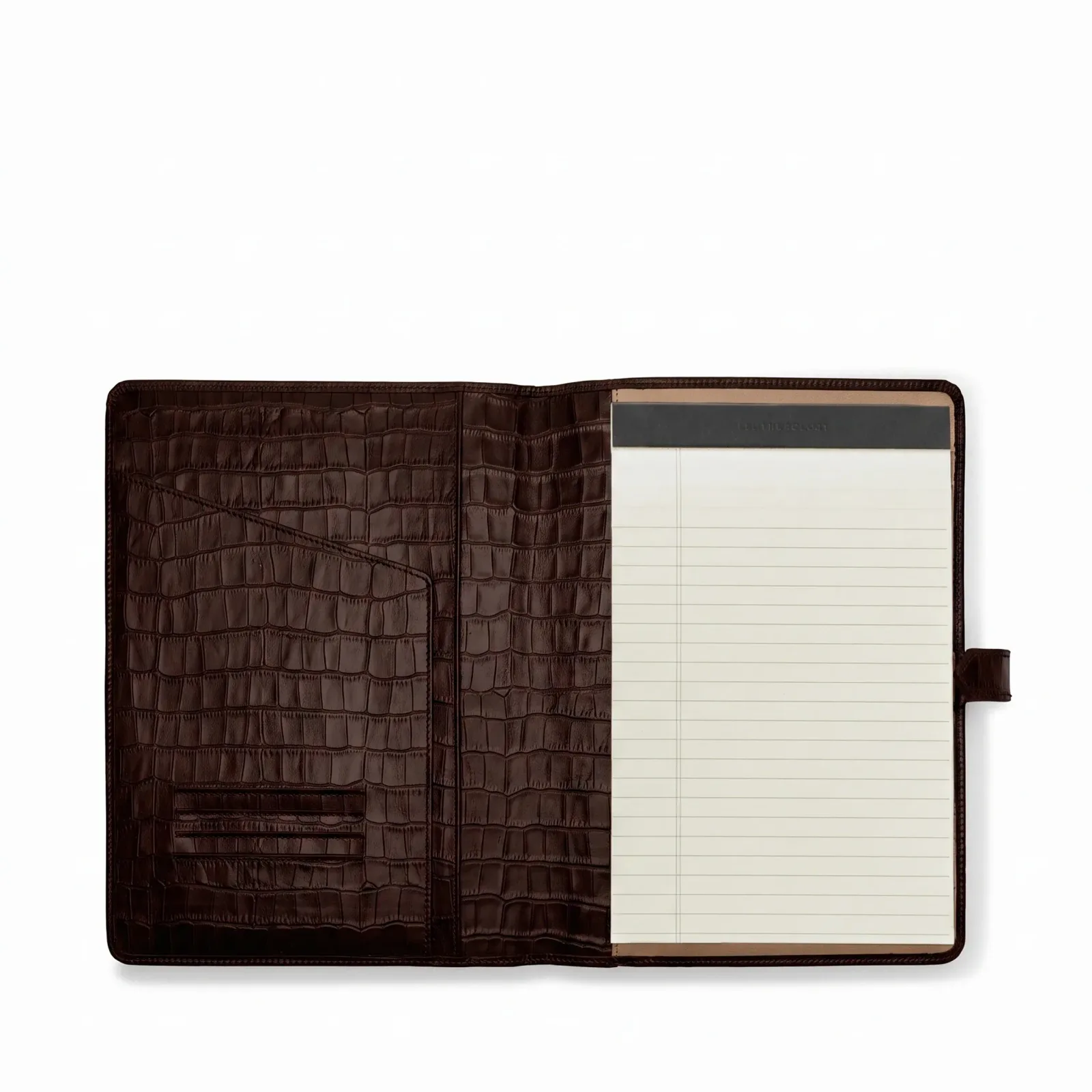 B5 Snap Padfolio Brown Croc
