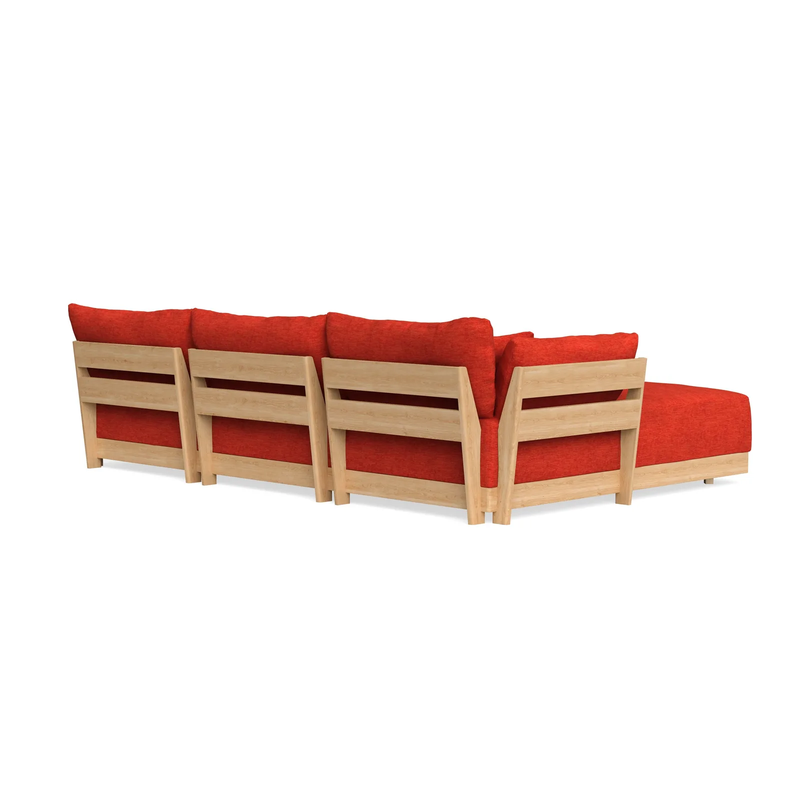 Modular Bondi Latte 3-Seater U-Sectional in Poppy Orange – Classic Blend