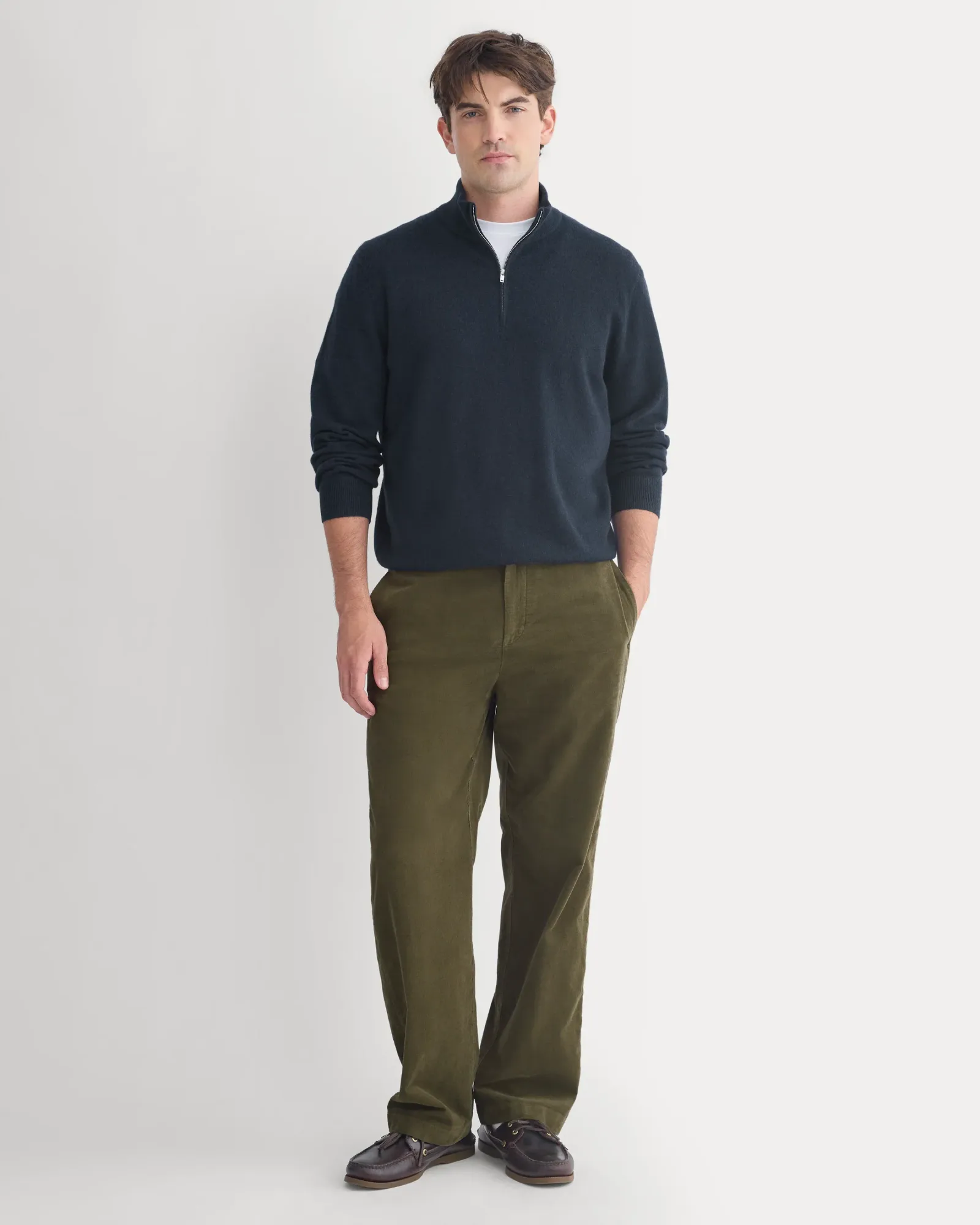 Relaxed Pinwale Corduroy Trouser – Olive Night