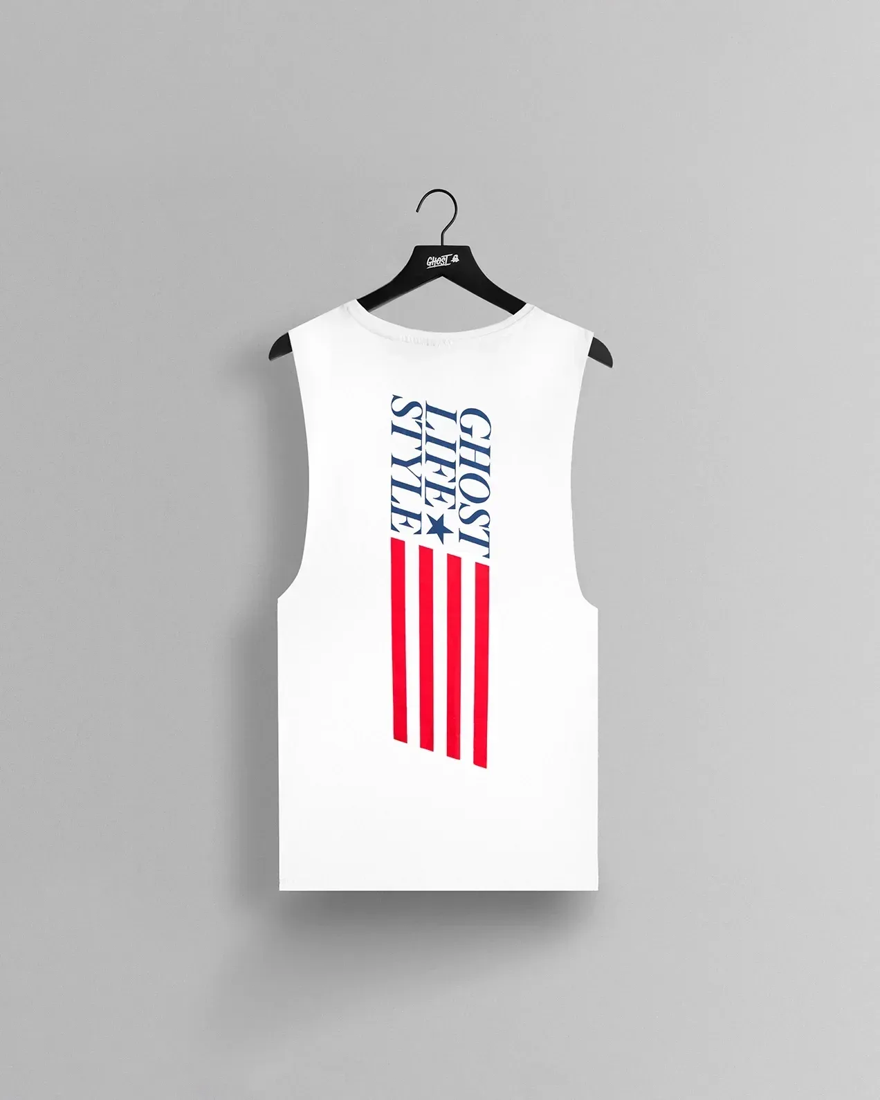 GHOST® USA Sleeveless Tee – White