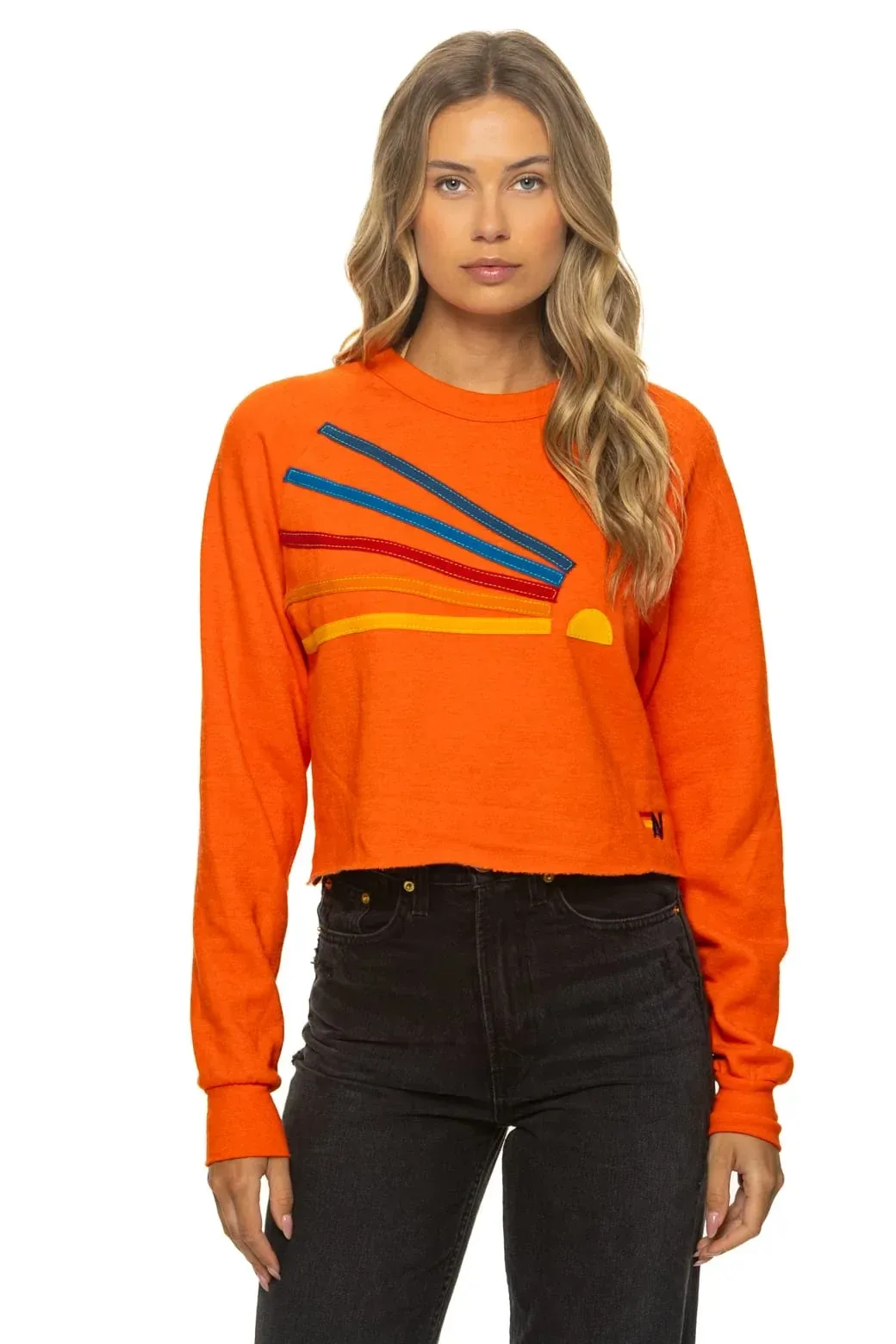 DAYDREAM CROPPED CREW SWEATSHIRT RELAXED – ORANGE