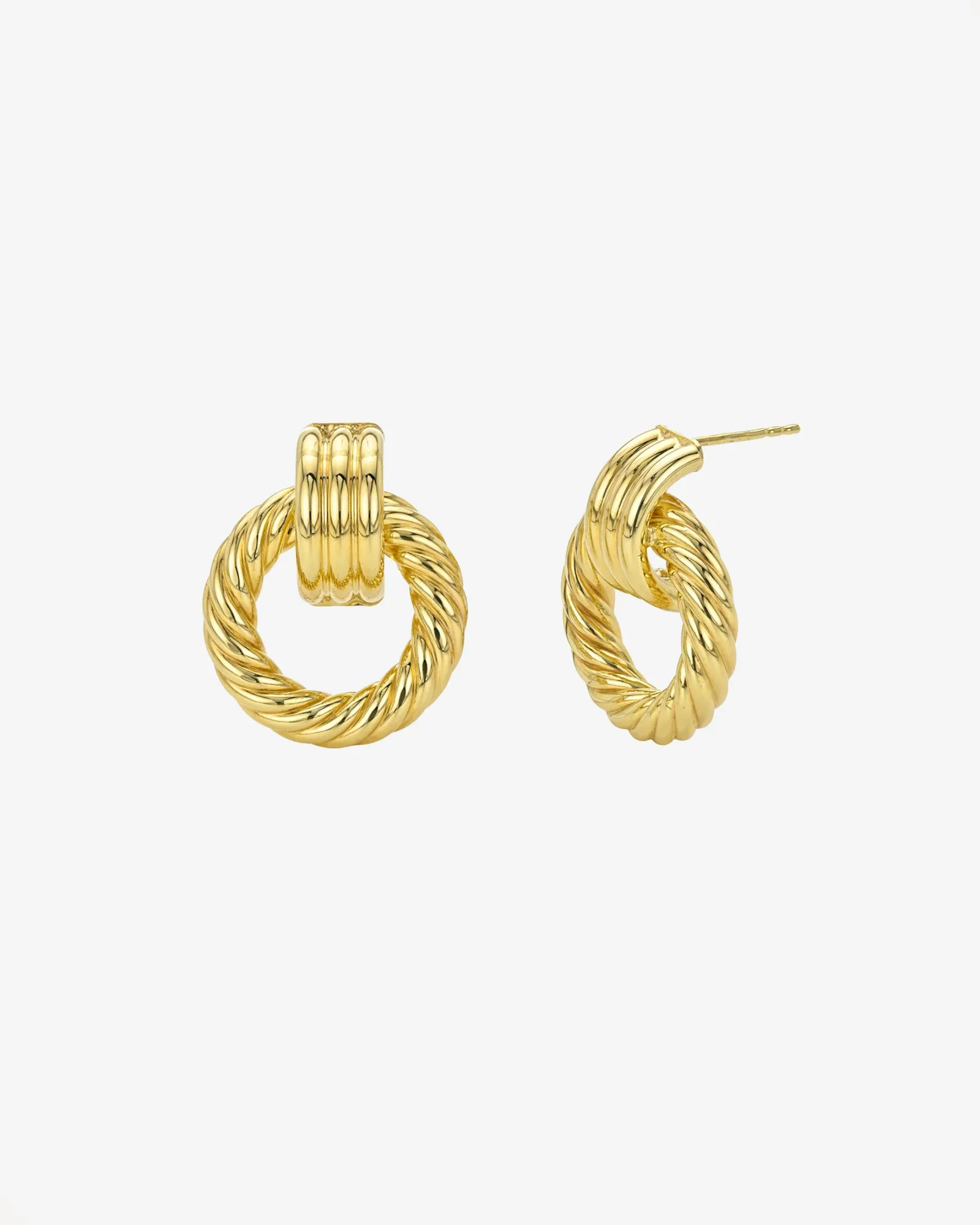 14k Ribbed Knot Earrings