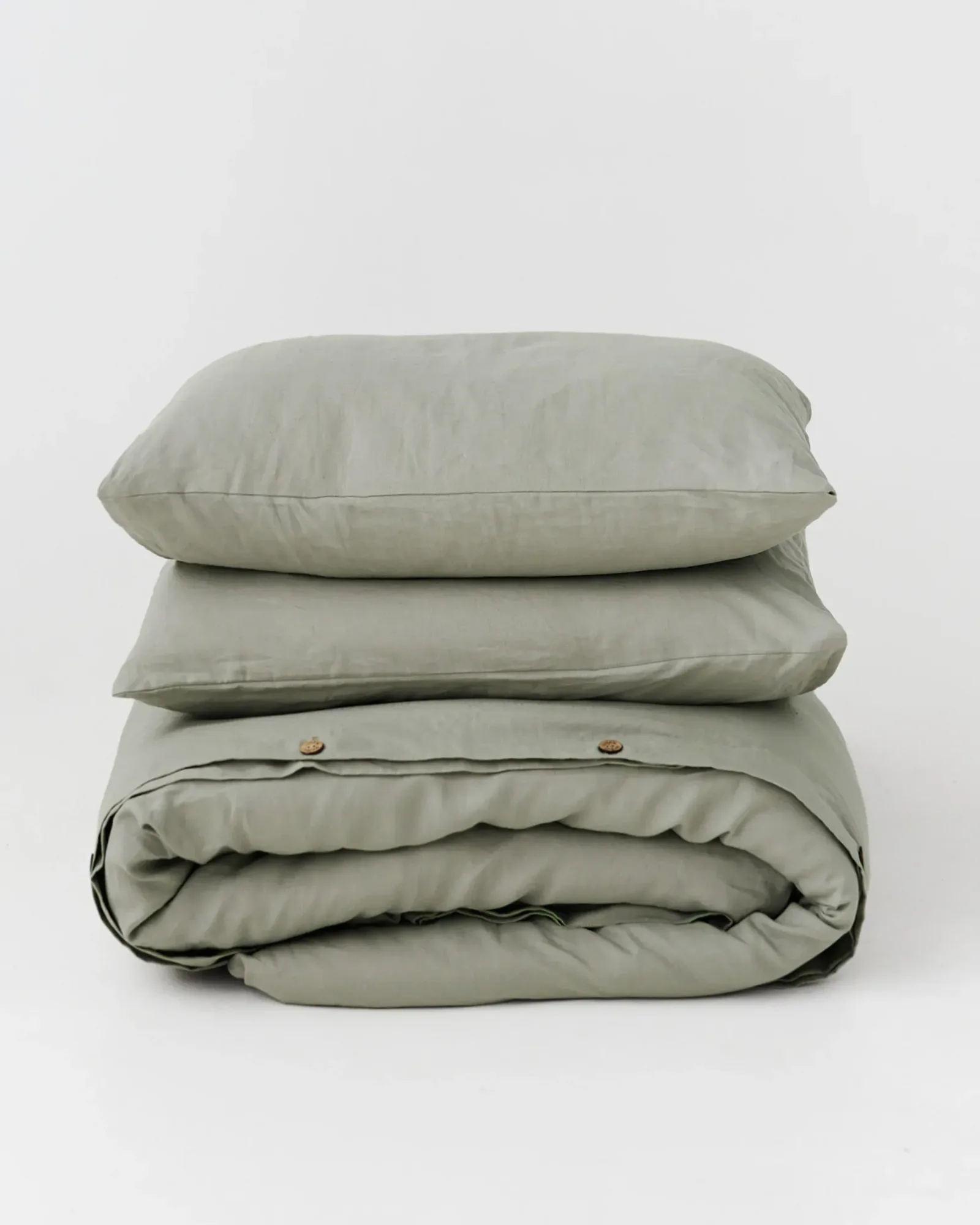 Calm sage linen duvet cover set (3 pcs)