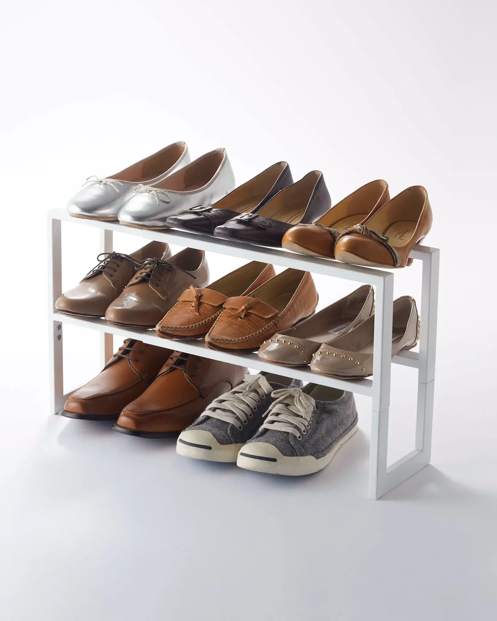 Two-Tier Expandable Shoe Rack (11.8" H) – Steel