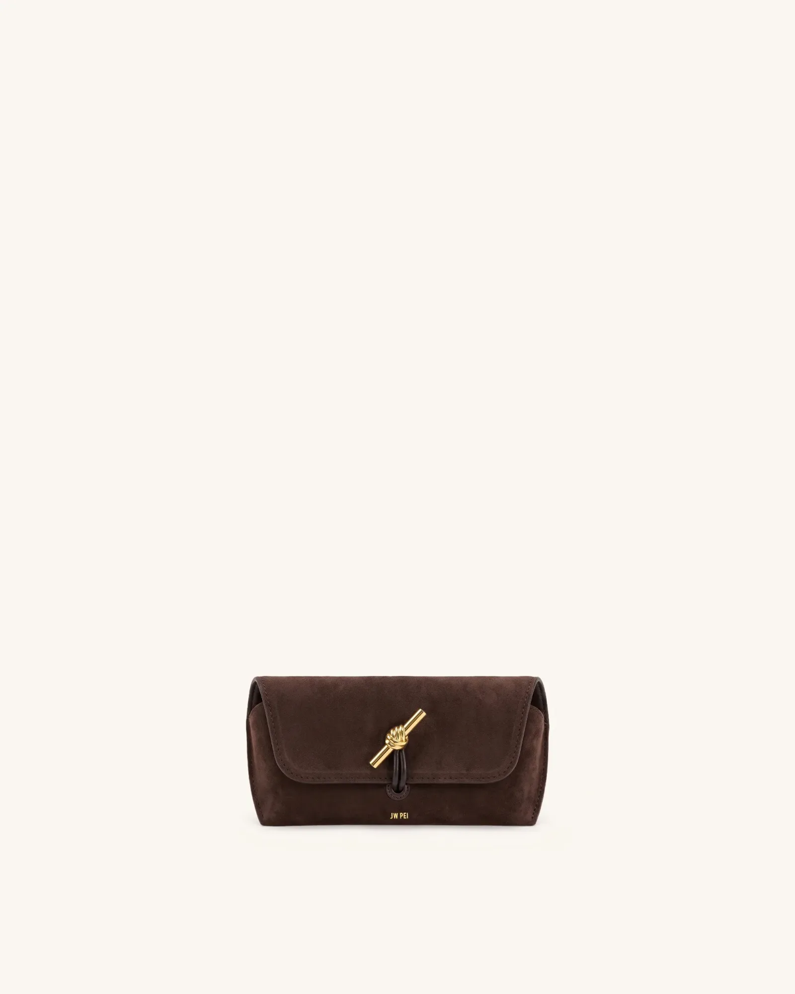 Lena Metal Rope Knot Faux Suede Glasses Case – Brown